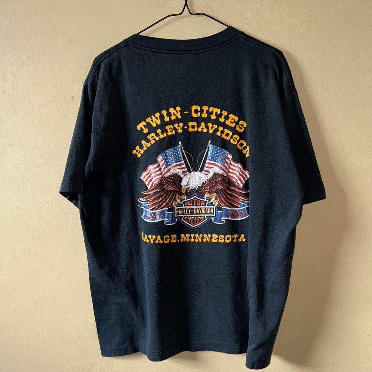 Harley Davidson × Vintage 1987 Harley Davidson 3-D Emblem 3D Used But Not Used Up Tee Size US XXL / EU 58 / 5 - 2 Thumbnail