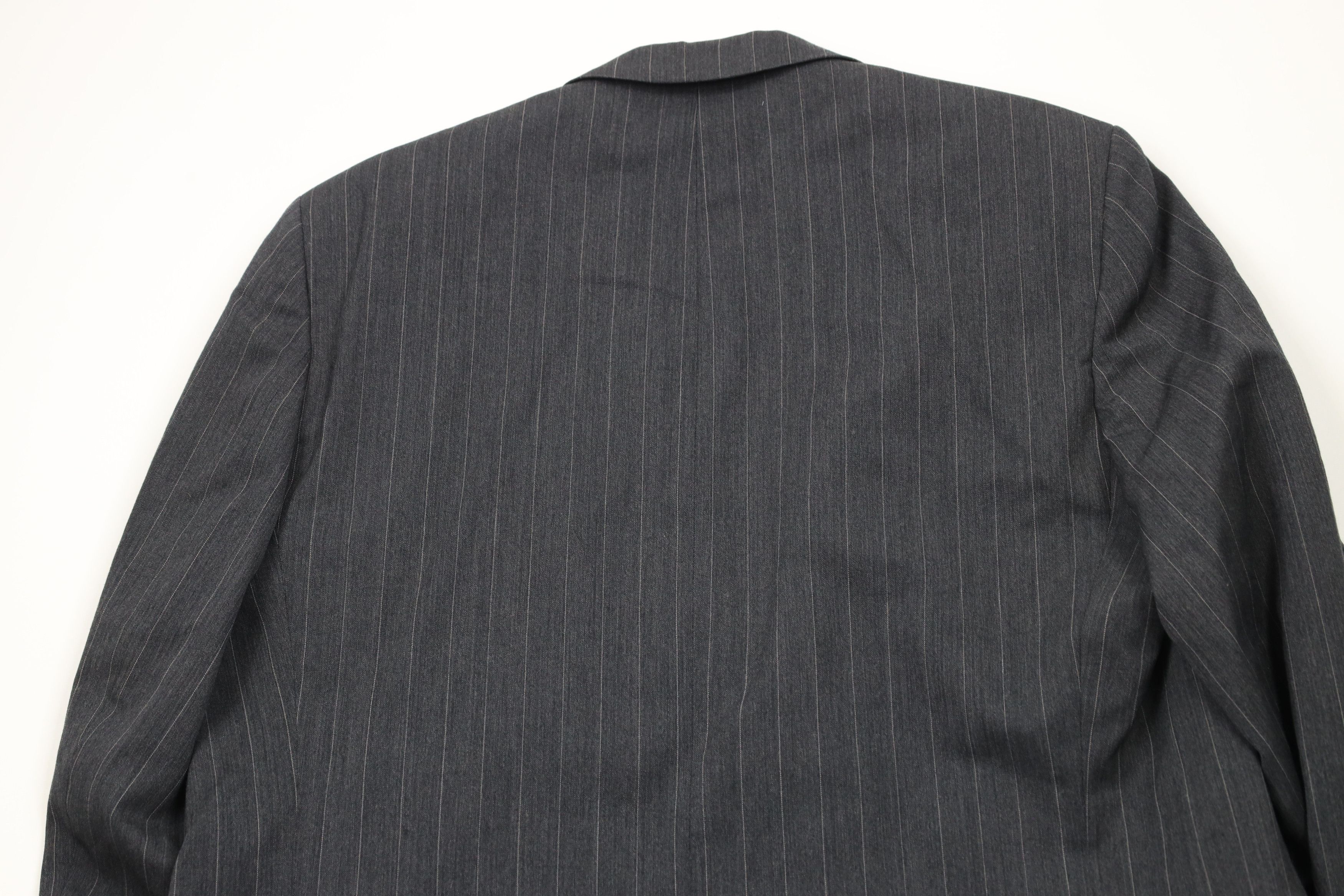 Vintage Vintage 90s Streetwear 2 Piece Striped Wool Suit Wedding Size 44R - 8 Thumbnail