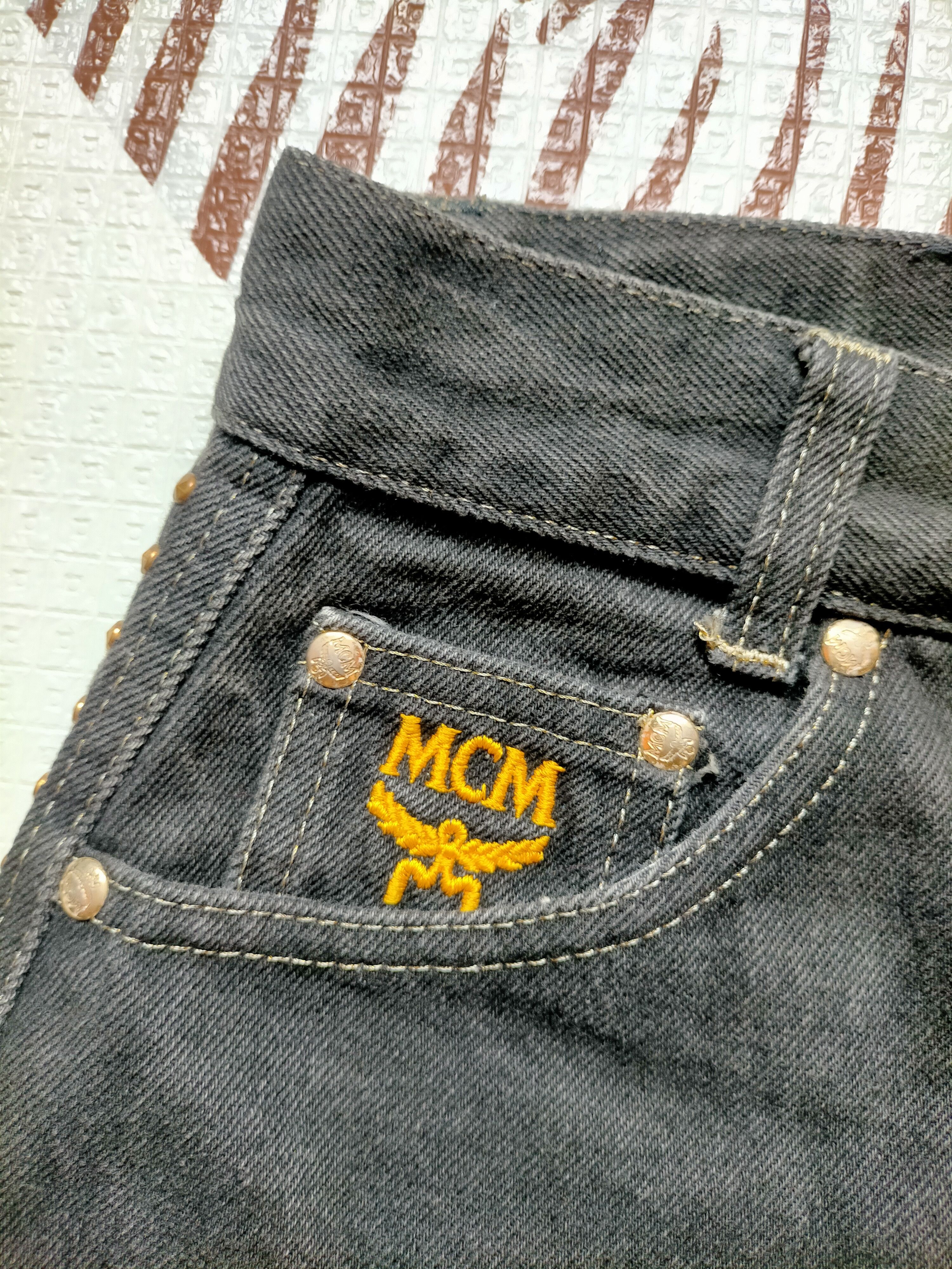 MCM 🔥Rare 90s MCM Studded Gold Side Tape Black Jeans Size US 26 / EU 42 - 13 Thumbnail