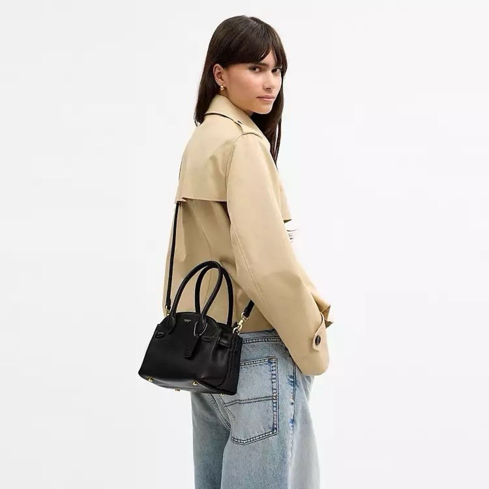 Coach NWT COACH Soft Empire Carryall Bag 21 CCY99 Leather Black Size ONE SIZE - 6 Thumbnail