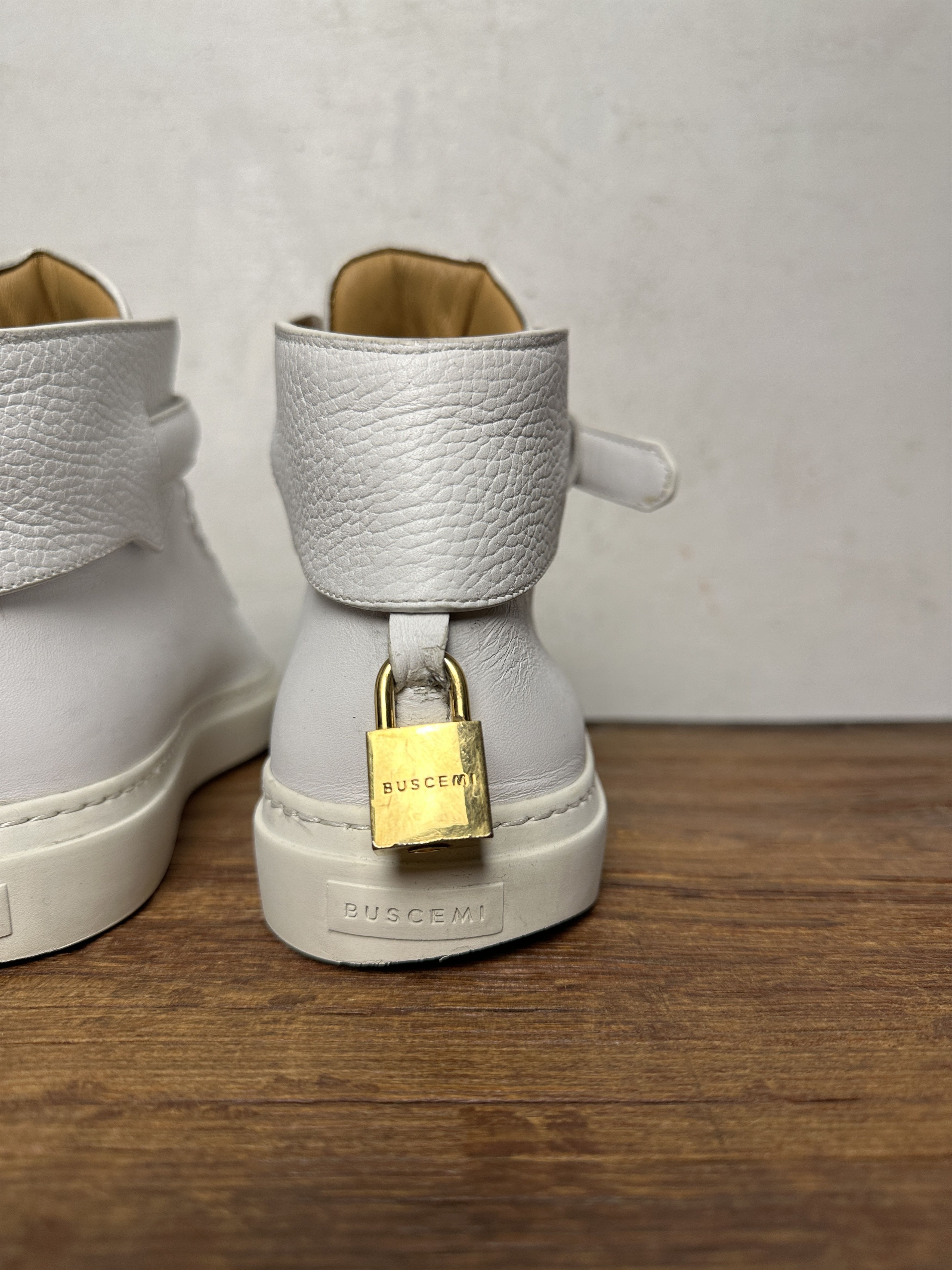 Buscemi 100MM Buckle White Sneakers Hi Top Sneakers