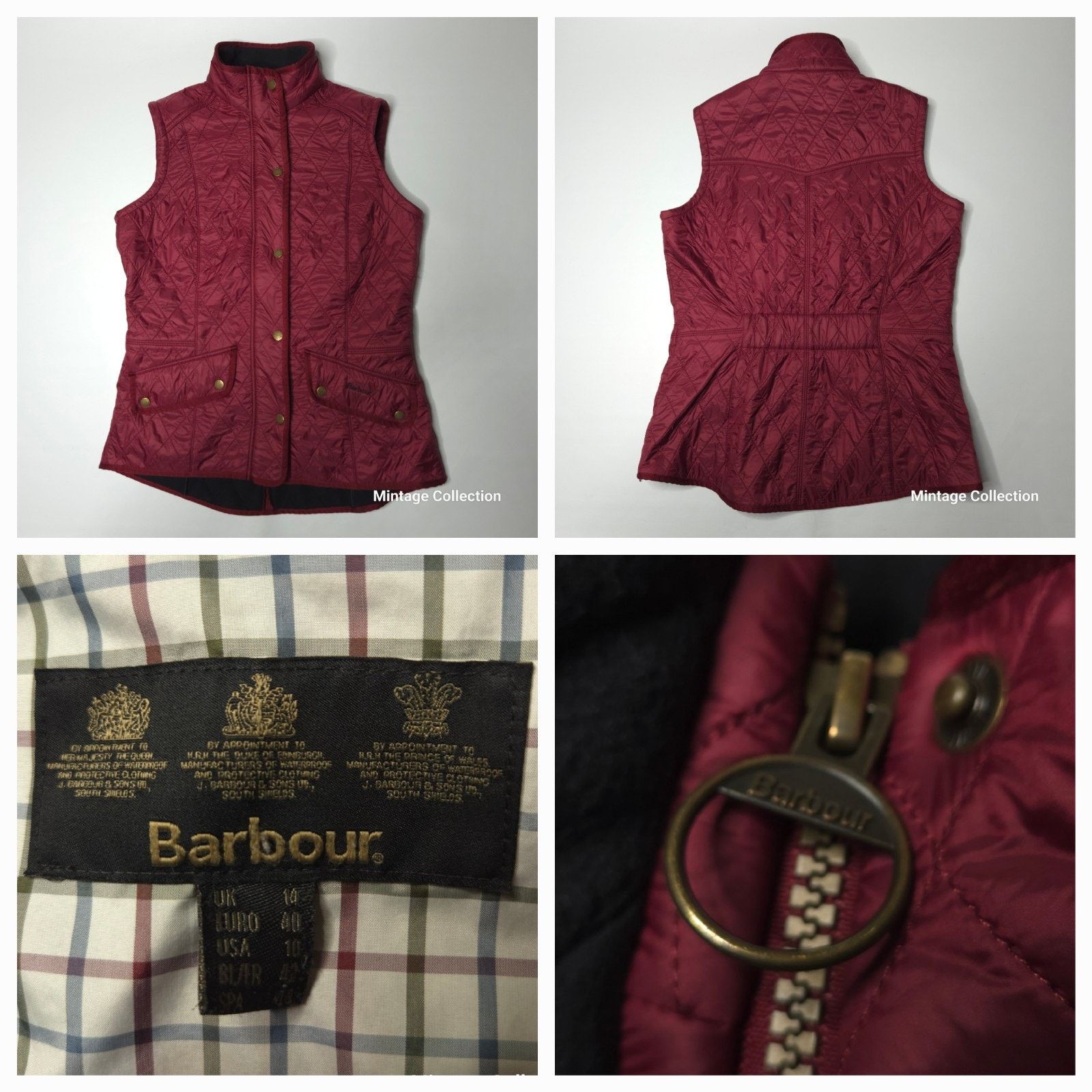 Barbour Barbour Cavalry Gilet Quilted Vest Fleece Lined Burgundy 10 Size L / US 10 / IT 46 - 1 Thumbnail