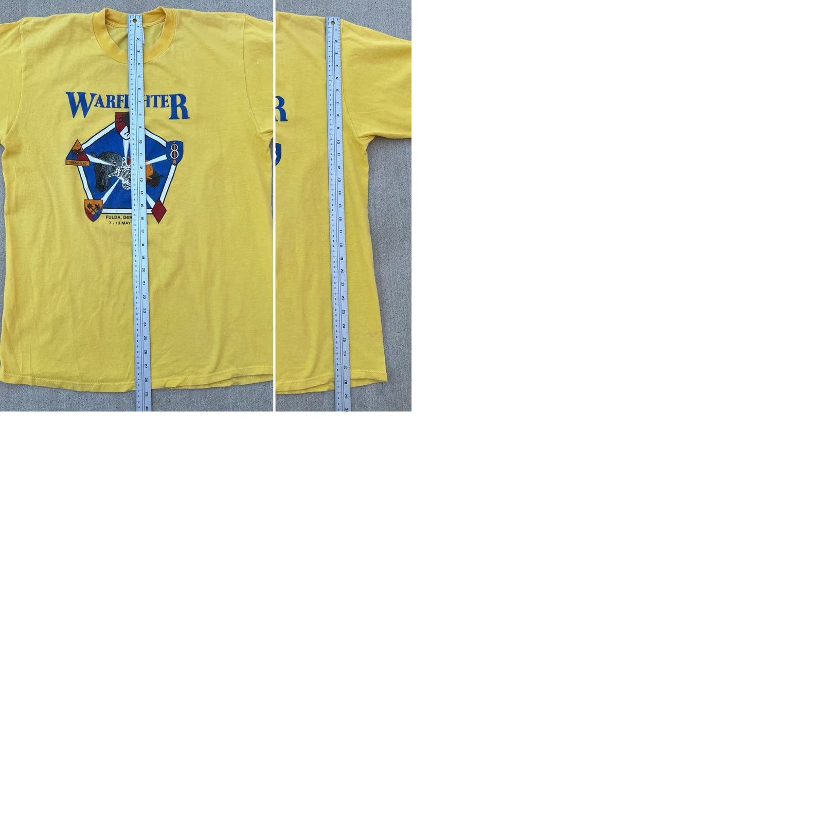 Jerzees VINTAGE Warfighter Fulda Germany 1990 T Shirt Jerzees Adult XL Yellow Military Exercise Jersey T-Shirt Men XS? Size US XL / EU 56 / 4 - 12 Thumbnail