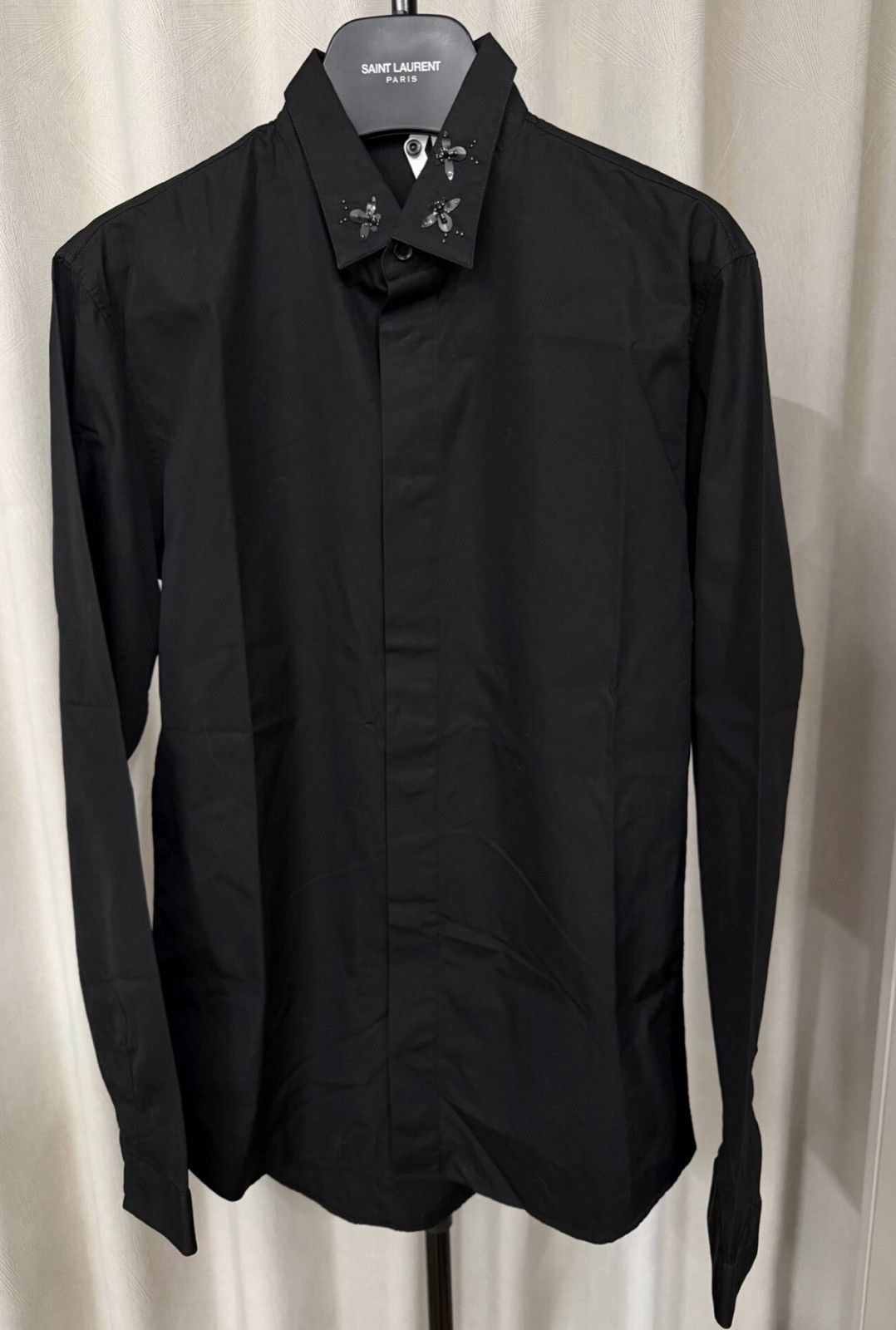 Dior Dior Homme Dragonfly Beaded Embroidery Black Shirt Sz.38 Size US L / EU 52-54 / 3 - 1 Thumbnail