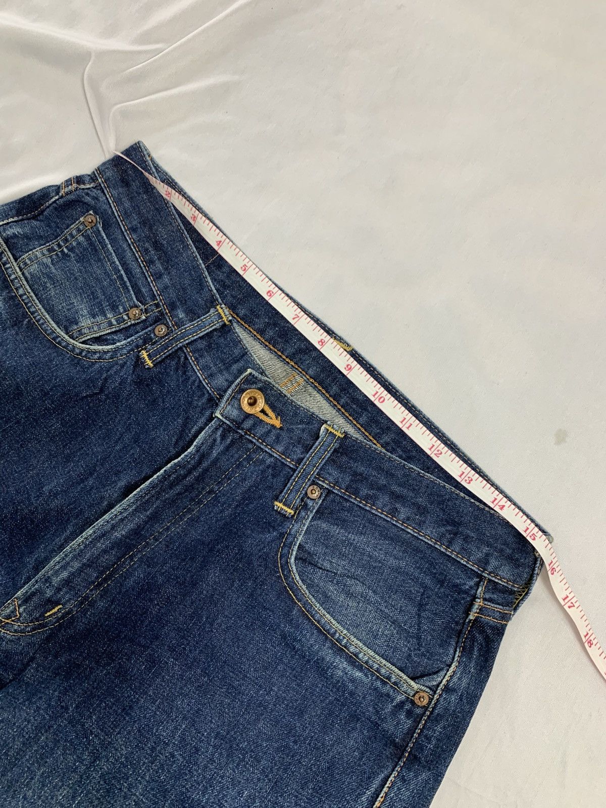 Edwin Vintage edwin selvedge raw jeans distres Size US 31 - 13 Thumbnail