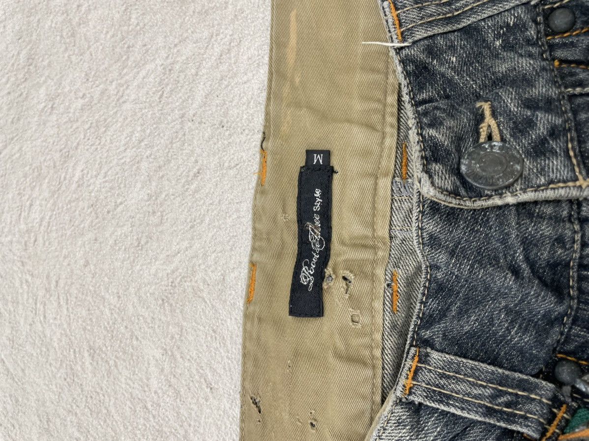 Japanese Brand 2000s Root Three Baggy Jeans Fading Distressed Denim Y2K LGB Size US 30 / EU 46 - 6 Thumbnail