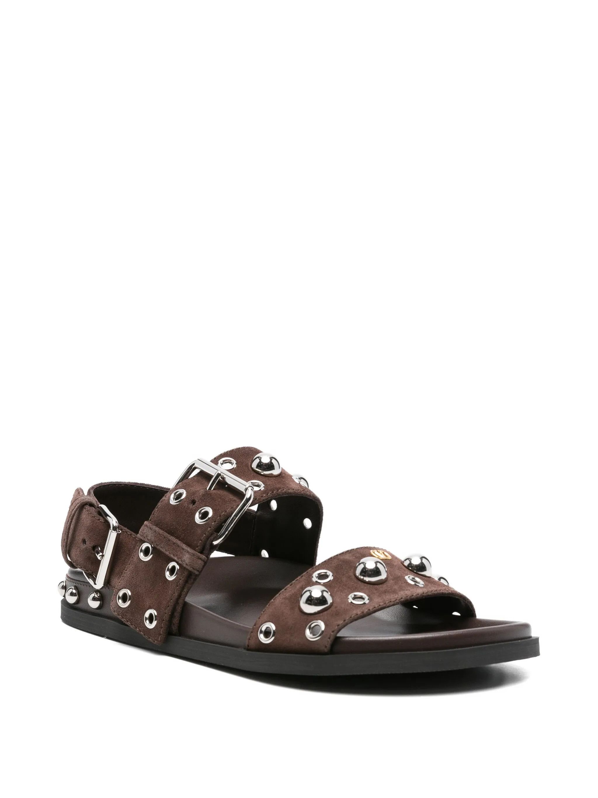 Valentino os11x0126 Sandals Decorated With Studs in Brown Size US 9 / IT 39 - 2 Thumbnail
