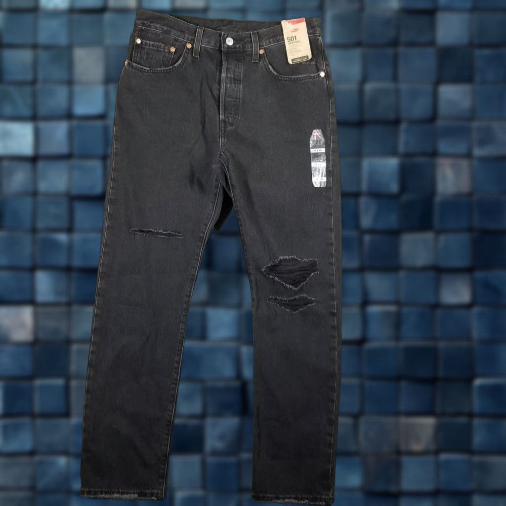 VINTAGE Levi's 501 Jeans Mens 30x30 Straight Leg Denim Pants Black