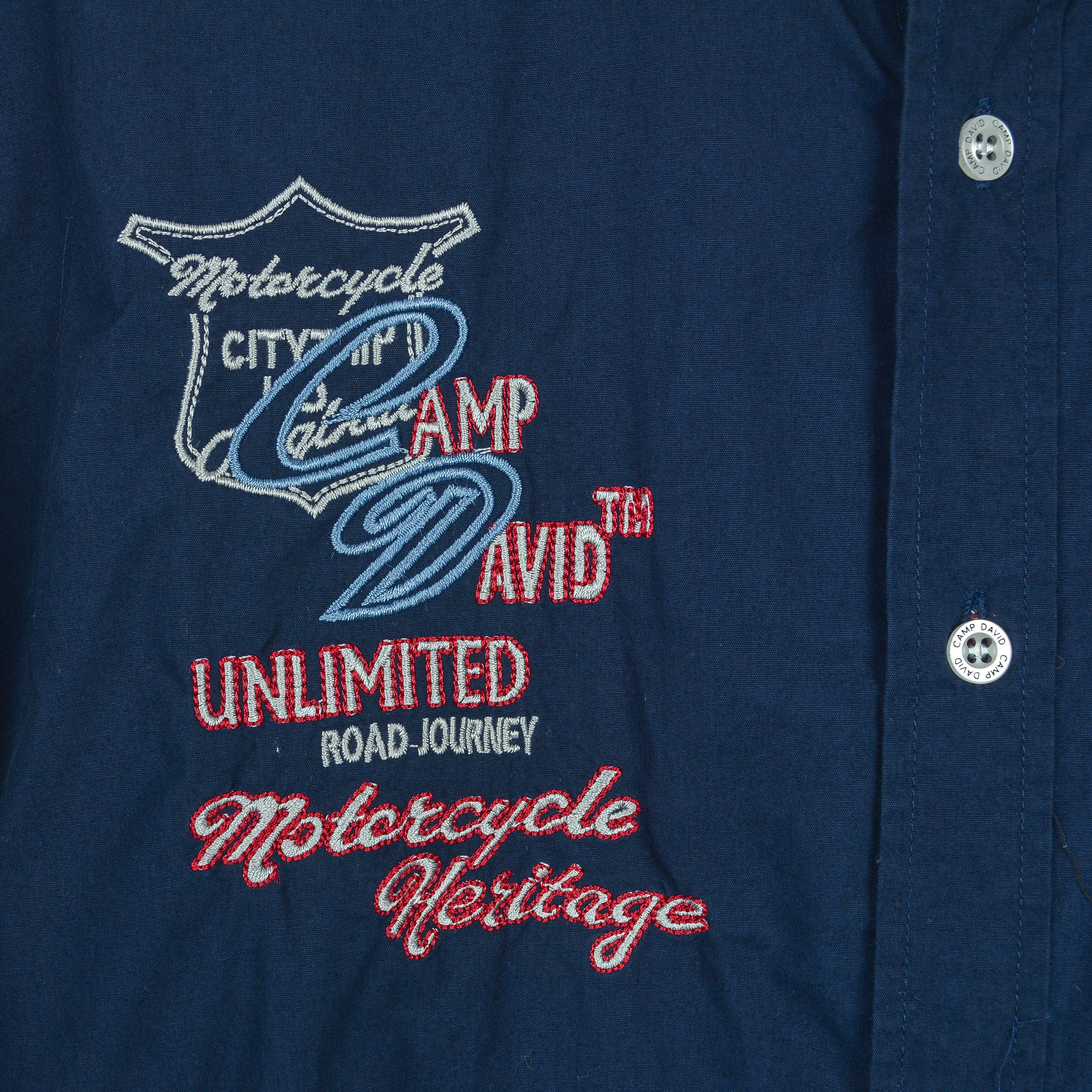 Camp David Shirt Muscle Fit High Quality Casual Button Up Cotton Navy Size US M / EU 48-50 / 2 - 4 Thumbnail