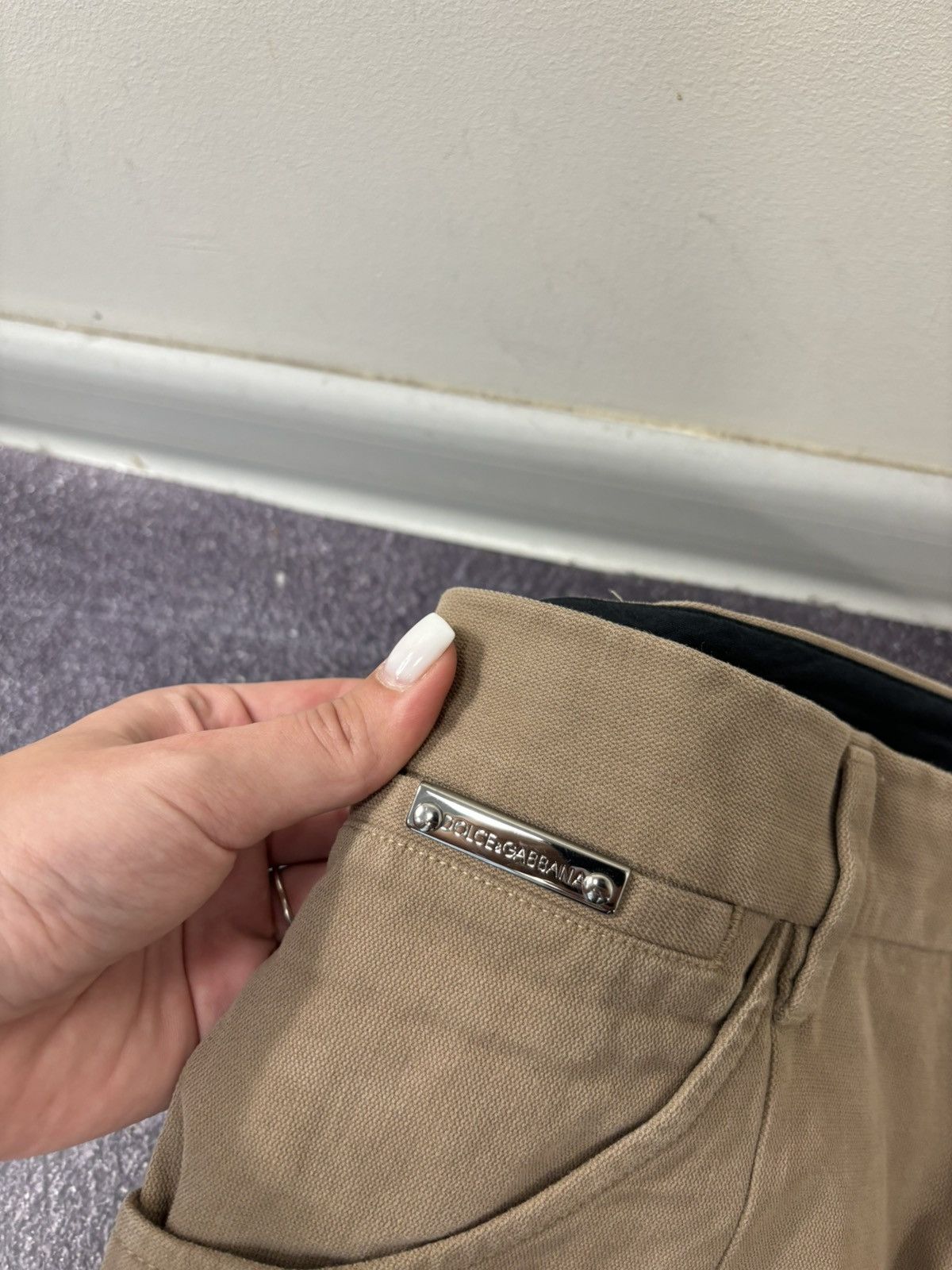 Dolce & Gabbana Dolce & Gabanna Women's Ivory Straight Fit Chino Pants Size 30" / US 8 / IT 44 - 8 Thumbnail