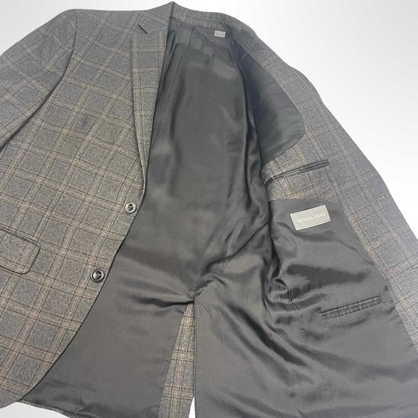 Michael Kors Michael Kors Men's Gray Checkered Blazer - size 40R Size 40R - 3 Thumbnail