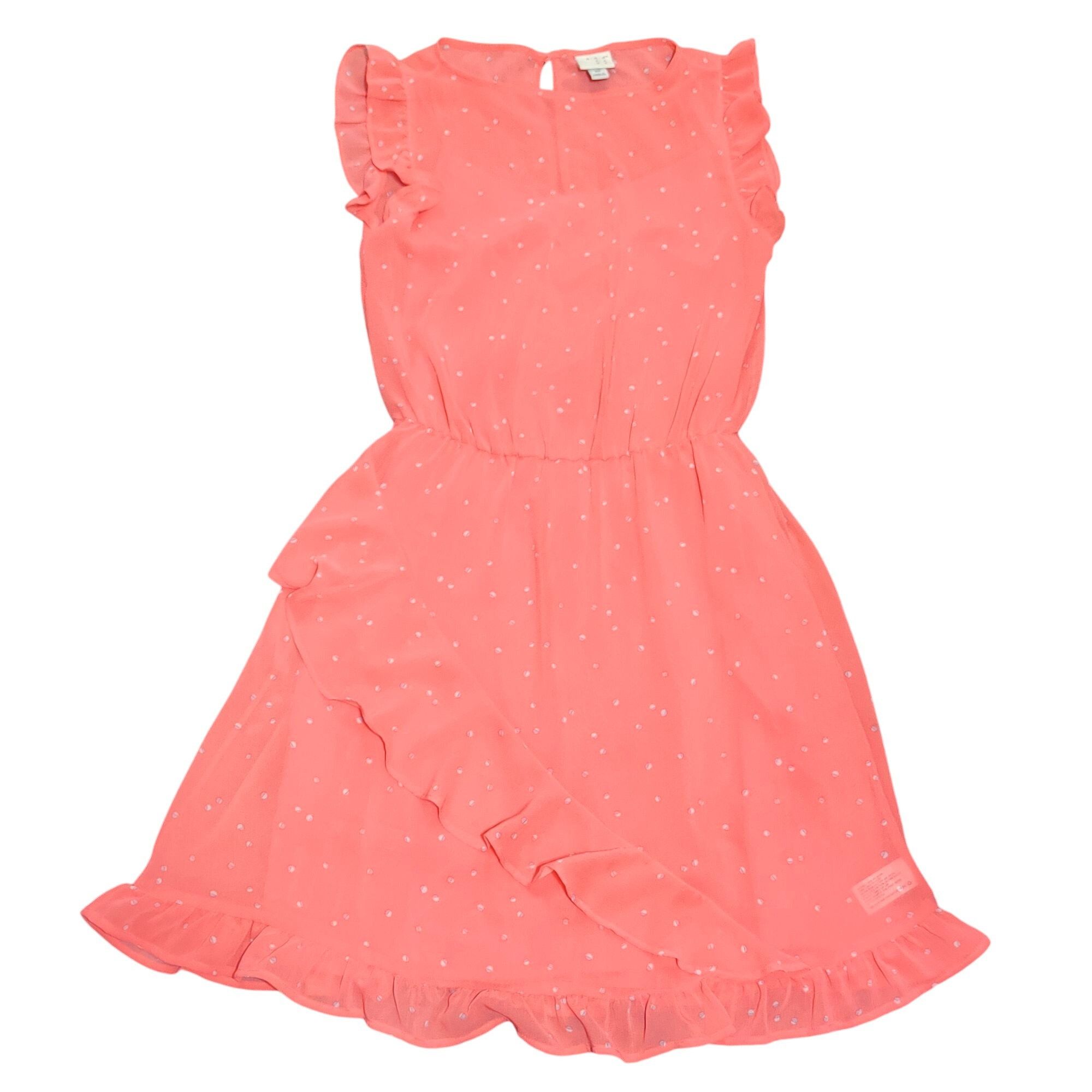 Other A New Day XS Coral Pink Polka Dot Ruffle Dress Feminine Soft Size XS / US 0-2 / IT 36-38 - 1 Thumbnail