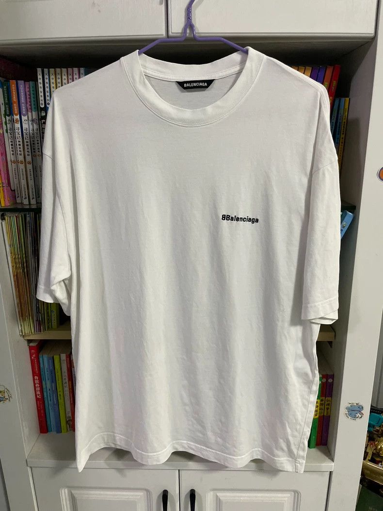 Balenciaga Balenciaga White Embroidered Letter Logo Short Sleeve M Si Size US M / EU 48-50 / 2 - 1 Thumbnail