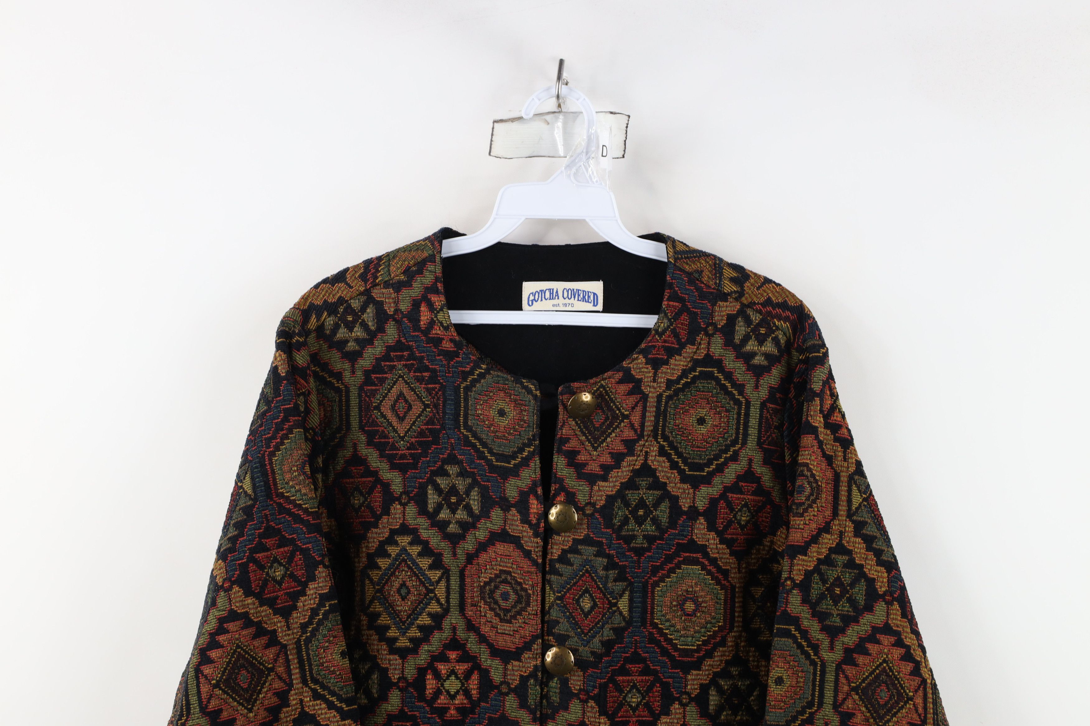Vintage Vintage 90s Streetwear Geometric Tapestry Blazer Jacket USA Size S / US 4 / IT 40 - 2 Thumbnail