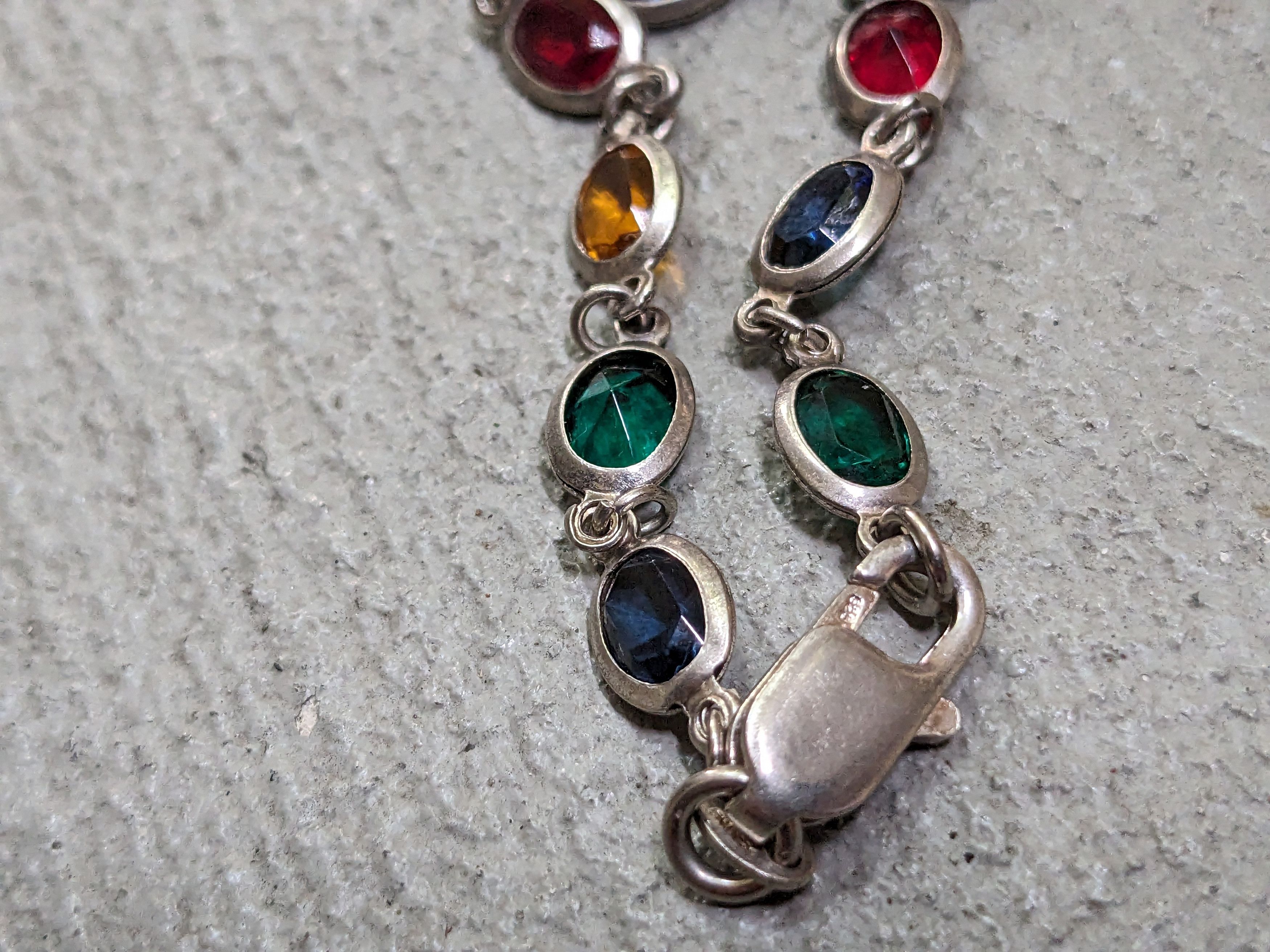 Jewelry Vintage Sterling Silver Bracelet 7.25" Milor Italy Rainbow Size ONE SIZE - 7 Thumbnail