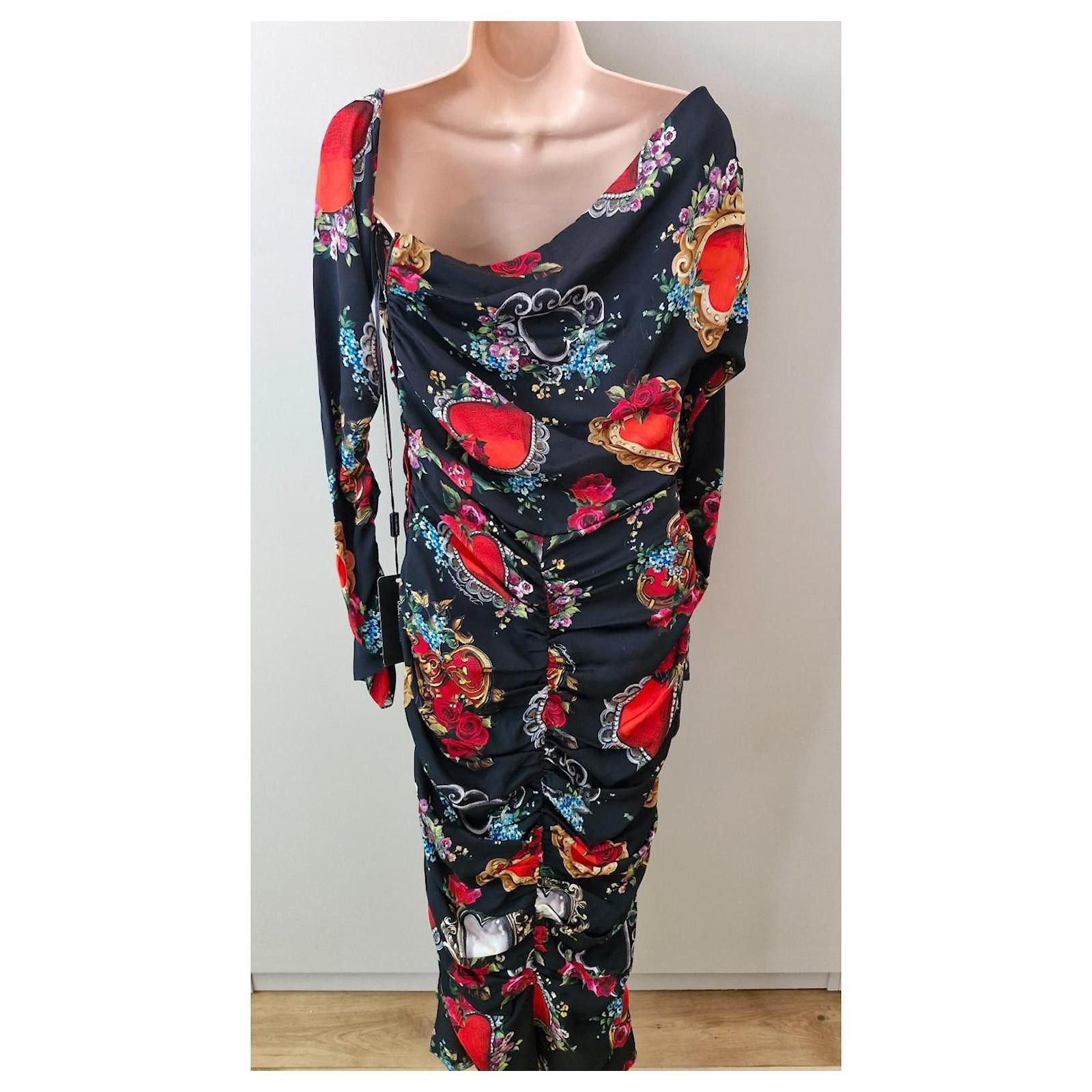 Dolce & Gabbana o1y0825 Midi Dress in Multicolor Size XS / US 0-2 / IT 36-38 - 3 Thumbnail
