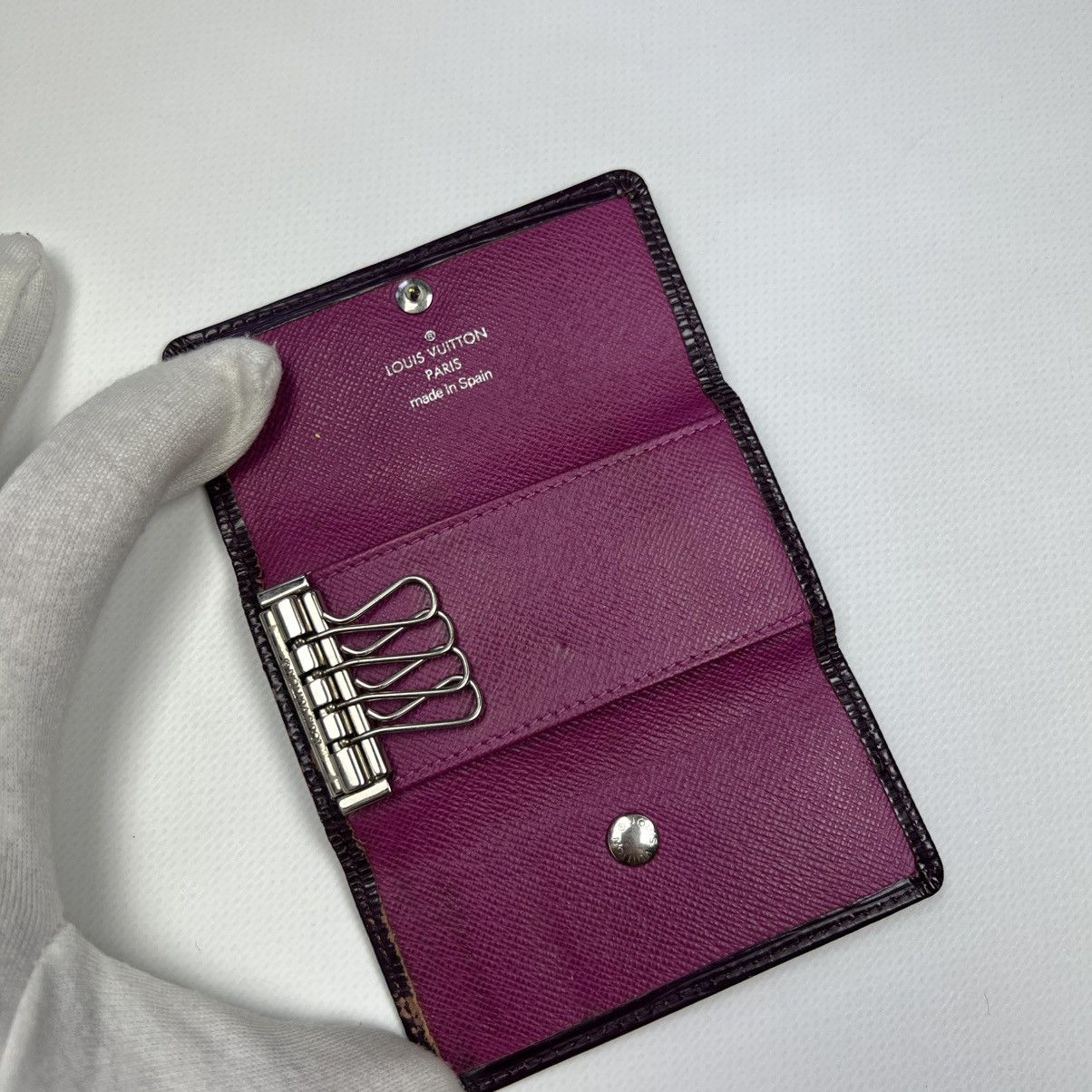 Louis Vuitton Purple Epi Leather 4-Key Holder Card Case