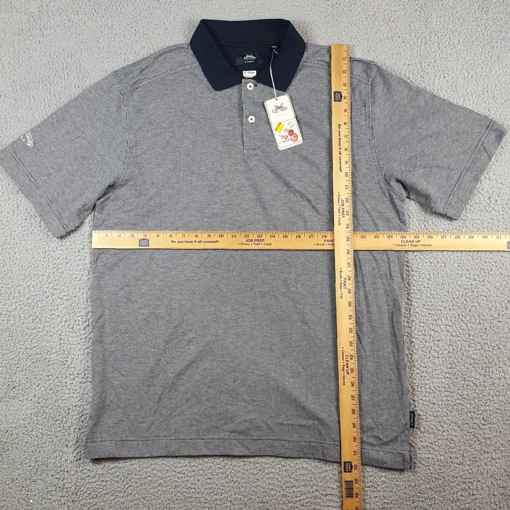 Callaway VINTAGE Callaway Polo Shirt XL Mens Micro Check Preppy Collared Short Sleeve Size 46R - 8 Thumbnail