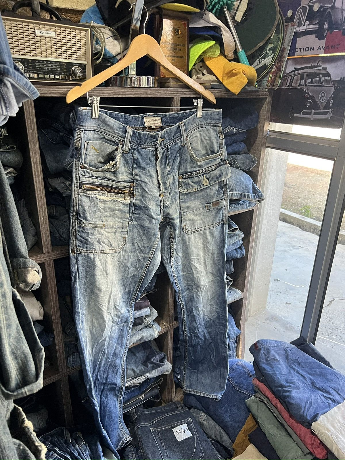 Avirex 🔥Rare Avirex Distressed Denim Size US 35 - 4 Thumbnail
