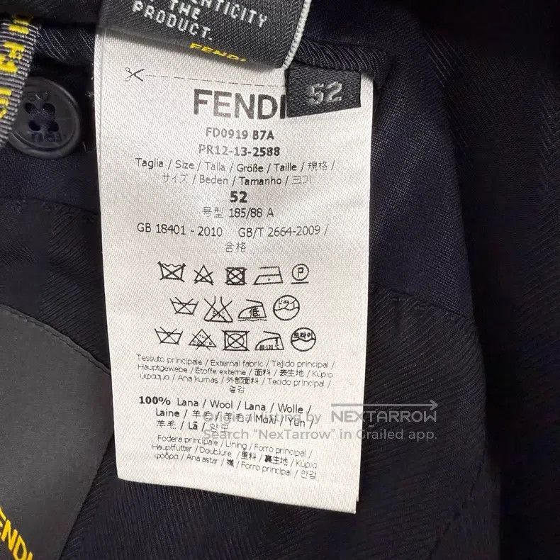 Fendi Fendi Dark Blue Single Breasted Breast Pocket Long Sleeve Size 52L - 4 Thumbnail