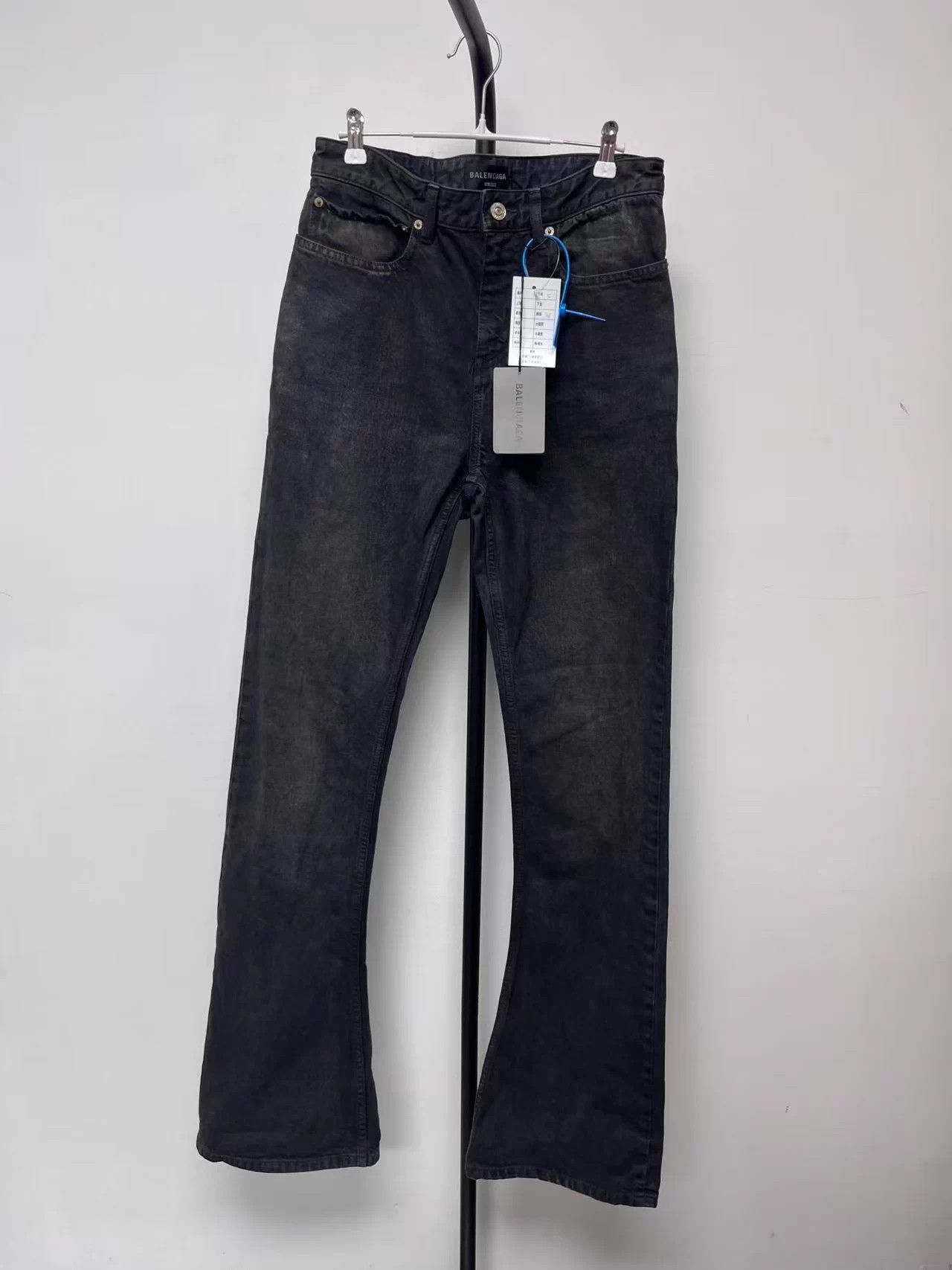 Balenciaga Balenciaga Men's Slim Fit Zip-Up Jeans, Black Size US 27 - 1 Thumbnail