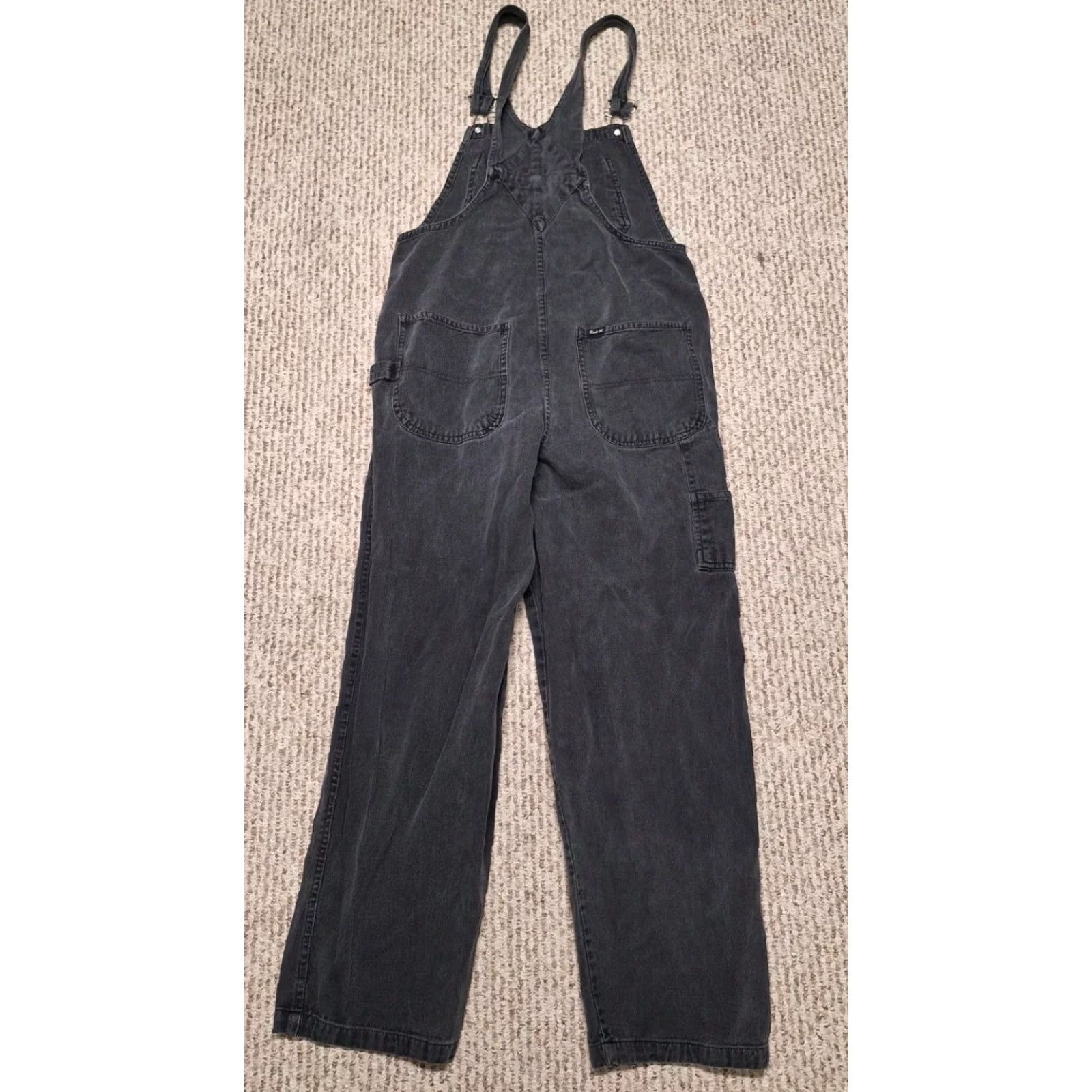 Route 66 VINTAGE Route 66 Overalls Women Black L Denim 100% Cotton Pockets Wide Buckle Square Neck Casual All Seasons Y2k Retro Size 36" / US 14 / IT 50 - 3 Thumbnail