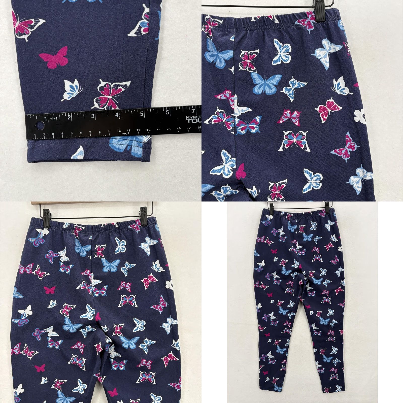 Vintage Woman Within Pants Womens PM Navy Butterfly Print Cotton Stretch Cozy NWT Skinny Ankle Pull On Jeans? Size 32" / US 10 / IT 46 - 9 Thumbnail