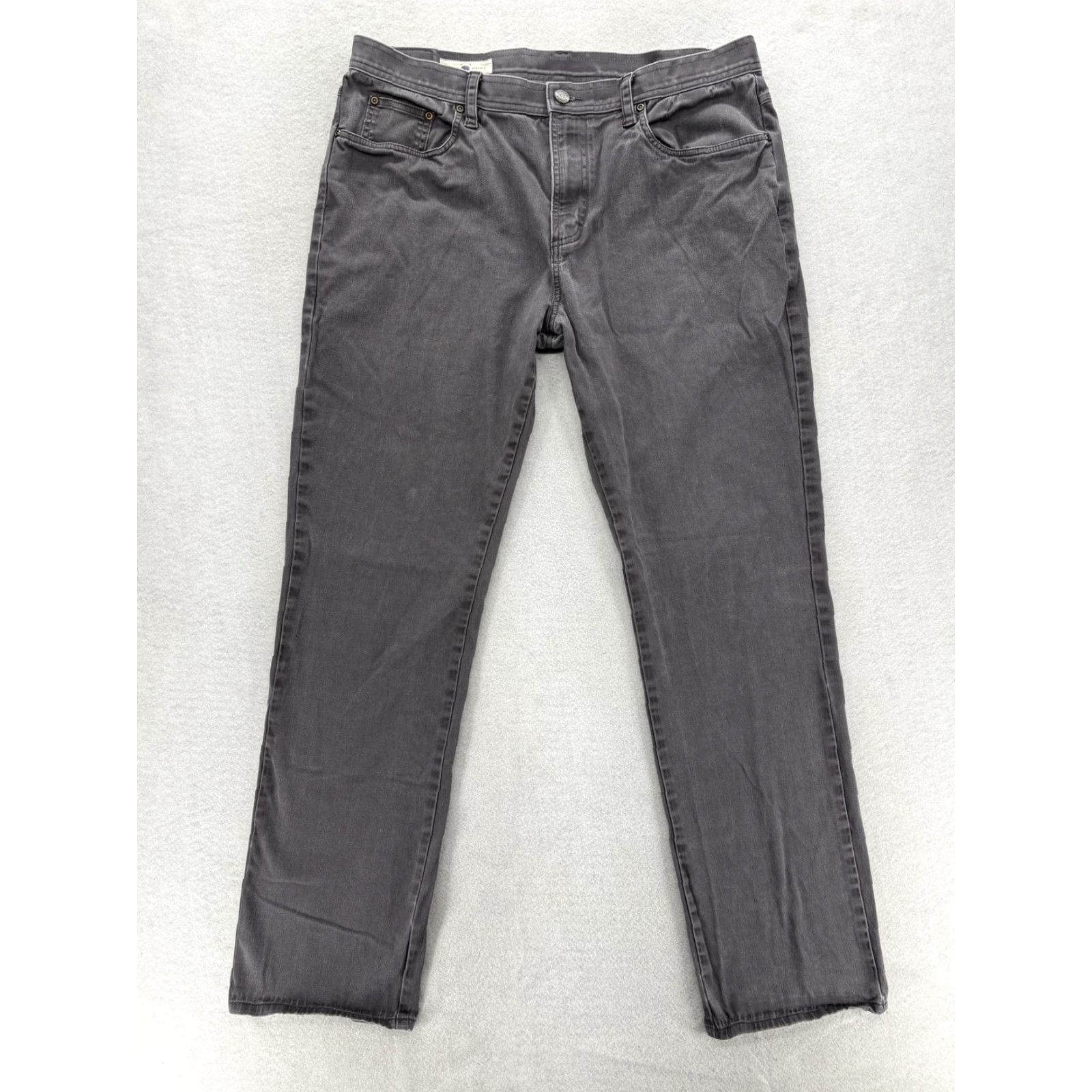 Vintage Onward Reserve Five-Pocket Pants Mens 38x34 Gray Stretch Straight Casual Workwear Regular Rise Mid Size US 38 / EU 54 - 2 Thumbnail