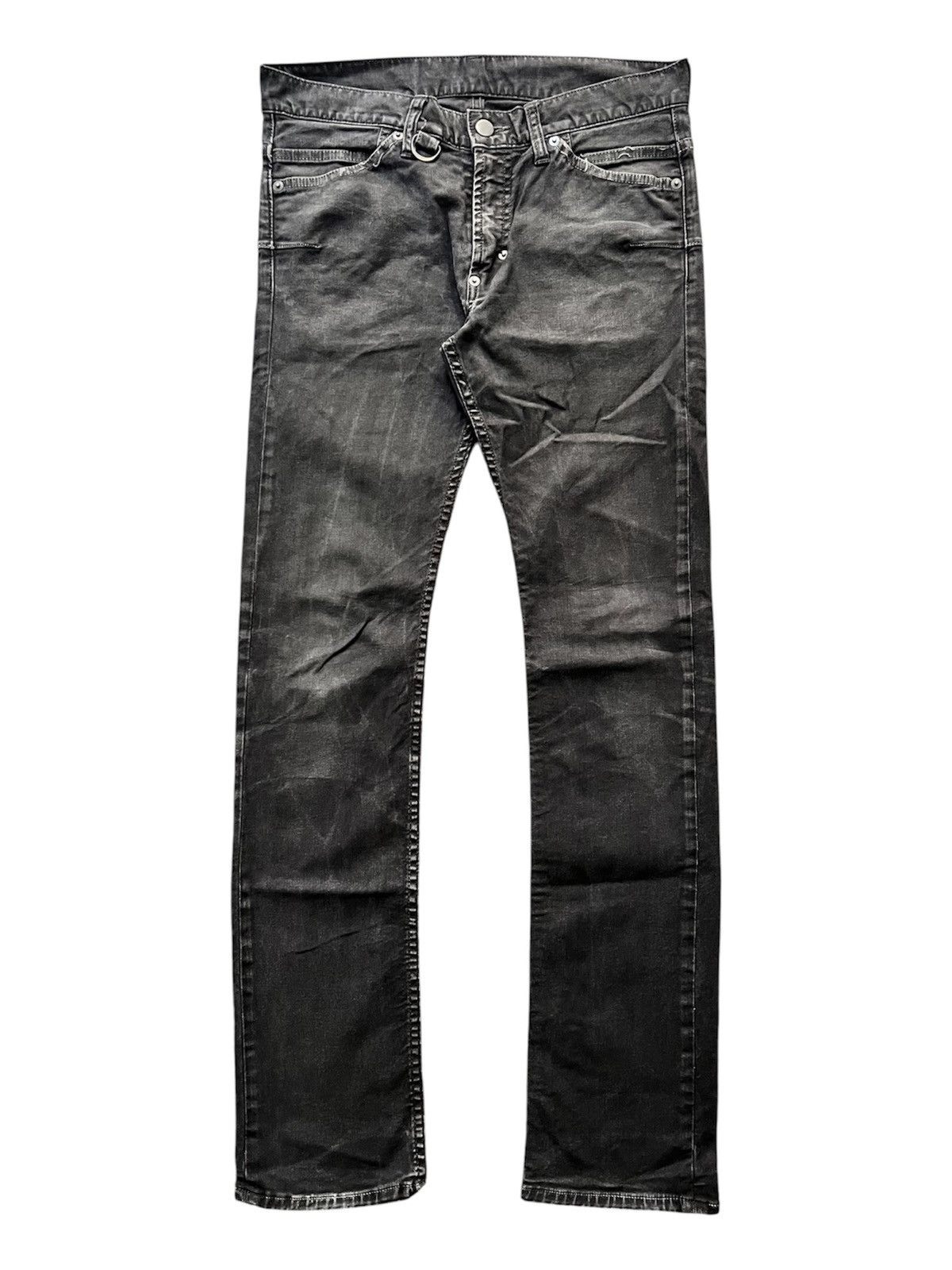 NO ID. バイカー スキニーデニム 蛇腹 biker jeans Japanese Brand × NO ID × Vintage No Id Japan Waxed Skinny Biker