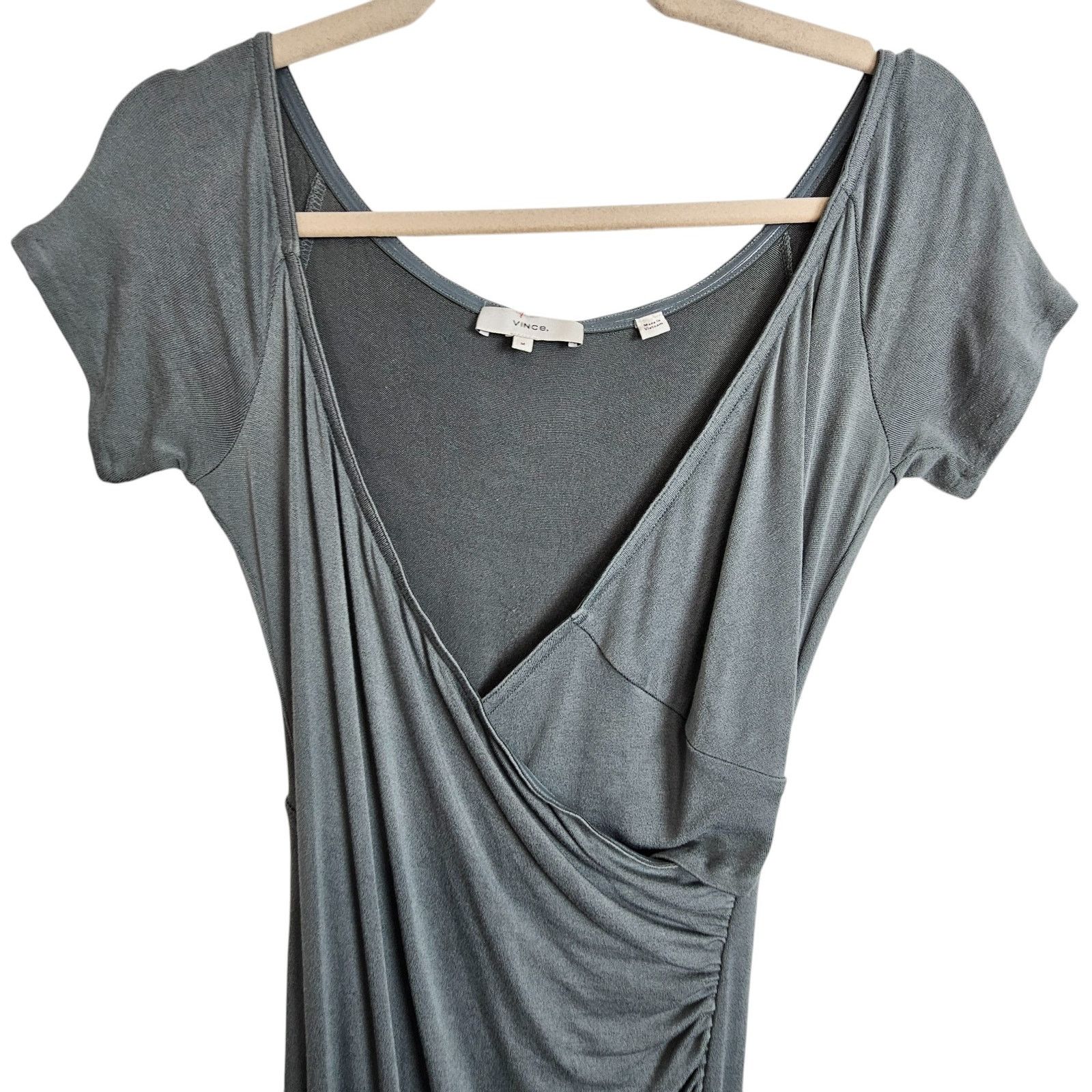 Vince Vince Womens Faux Wrap Surplice Midi Dress M Designer Size M / US 6-8 / IT 42-44 - 3 Thumbnail
