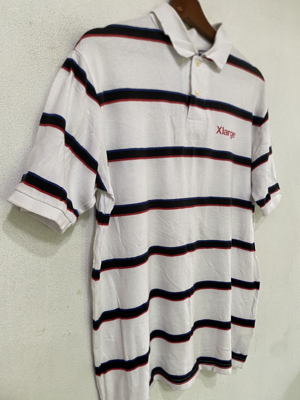 Japanese Brand × Xlarge X Large Collar T Shirt Blue Striped Size US L / EU 52-54 / 3 - 4 Thumbnail