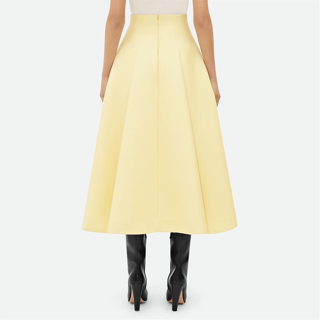 Bottega Veneta Bottega Veneta Pleated Wide Midi Skirt in Yellow Size 38" / US 16 / IT 52 - 6 Thumbnail