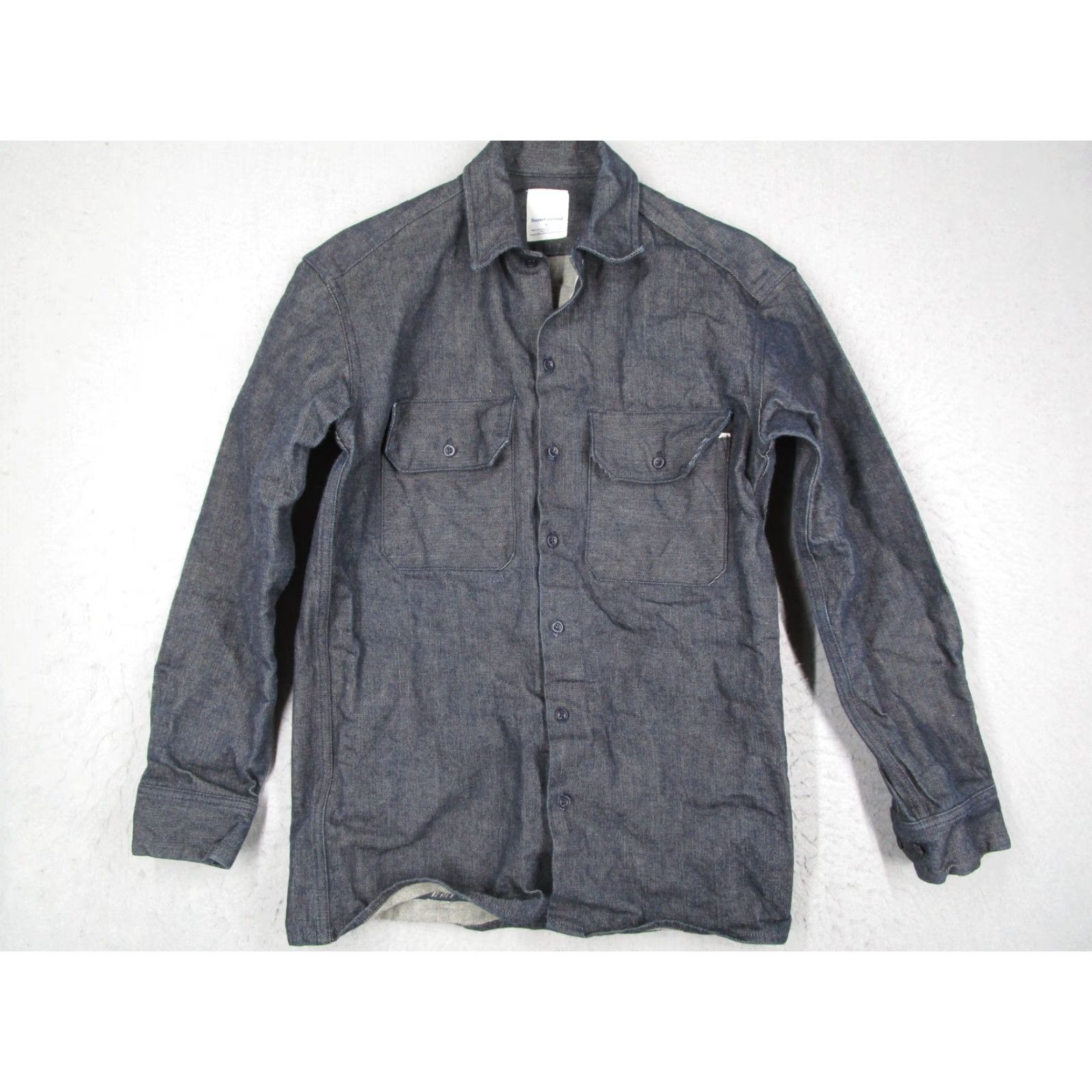 Denime SuperFunTime Jacket Mens Small Blue Japanese Selvedge Denim Button Up USA Size US S / EU 44-46 / 1 - 2 Thumbnail