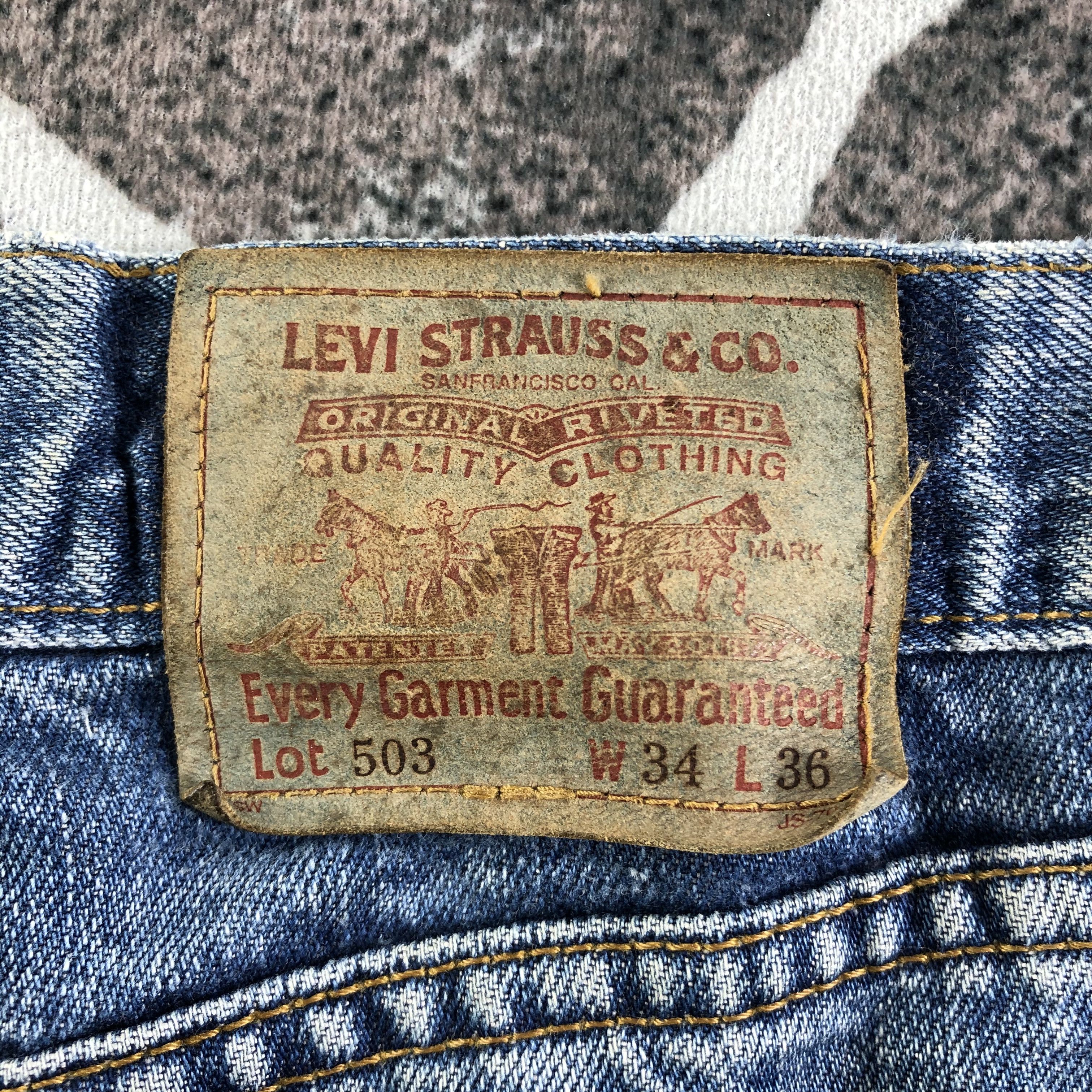 Levi's Vintage Levis 503 Redline Jeans Ripped Selvedge Denim KJ2856 Size US 34 / EU 50 - 5 Thumbnail