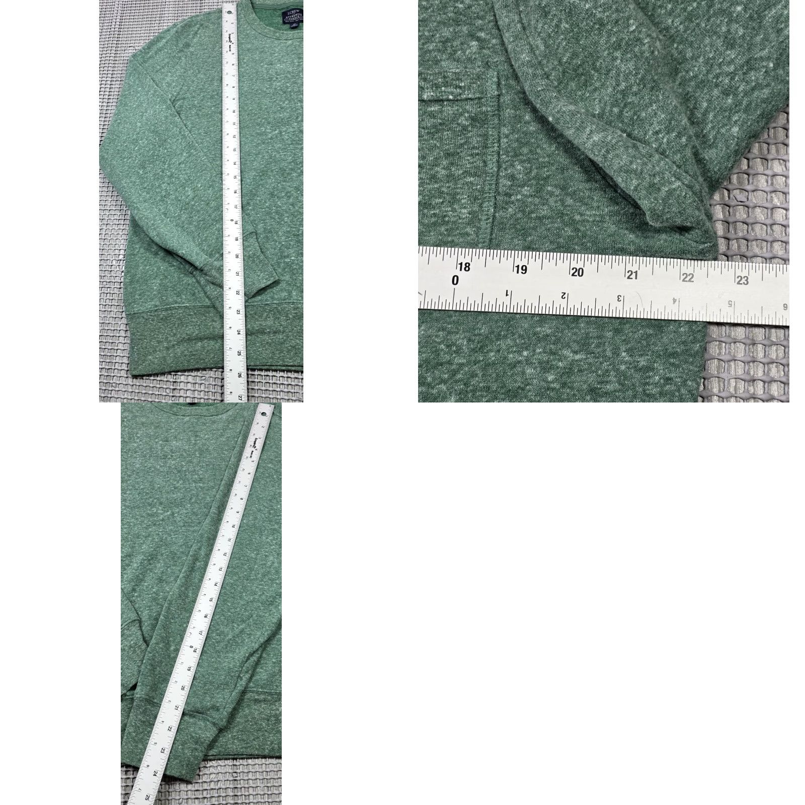 J.Crew J. Crew Authentic Fleece Crew Neck Sweatshirt Heather Green Size M Long Sleeve Mens Regular Pullover Casual All Seasons Pockets Cotton Polyester Size US M / EU 48-50 / 2 - 9 Thumbnail