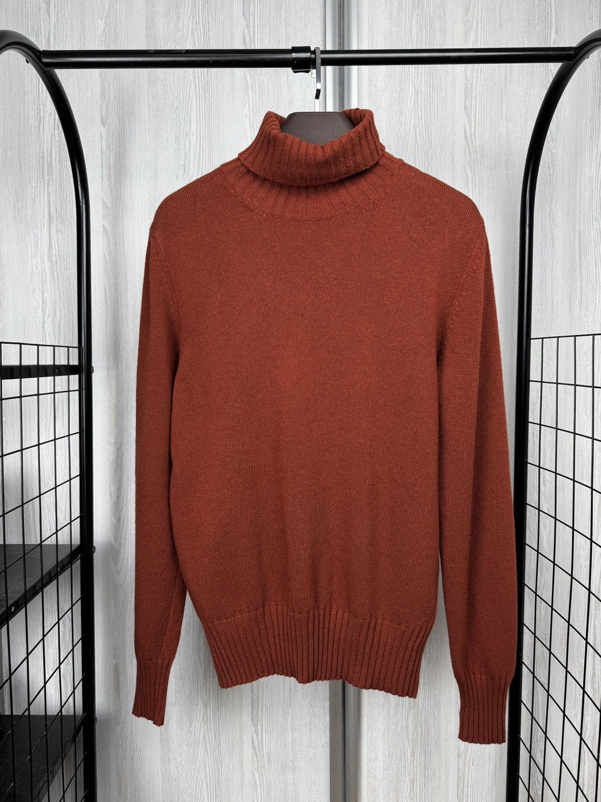 Doppiaa AAMINTORE Brick Tangerine WOOL TURTLENECK sweater