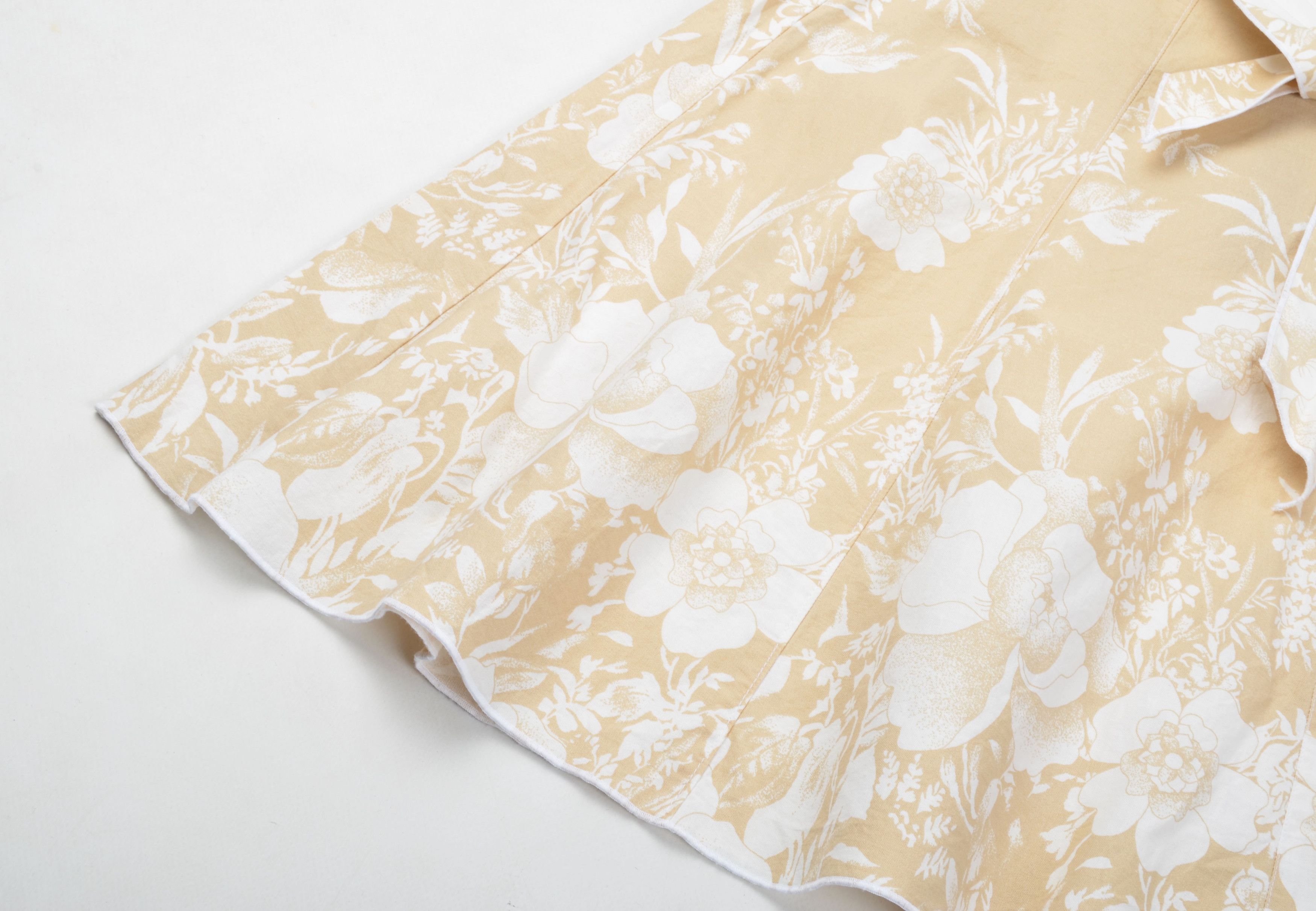 Morgan De Toi Morgan de Toi Y2K Fairy Cottage Beige Floral Flared Skirt Size 28" / US 6 / IT 42 - 6 Thumbnail