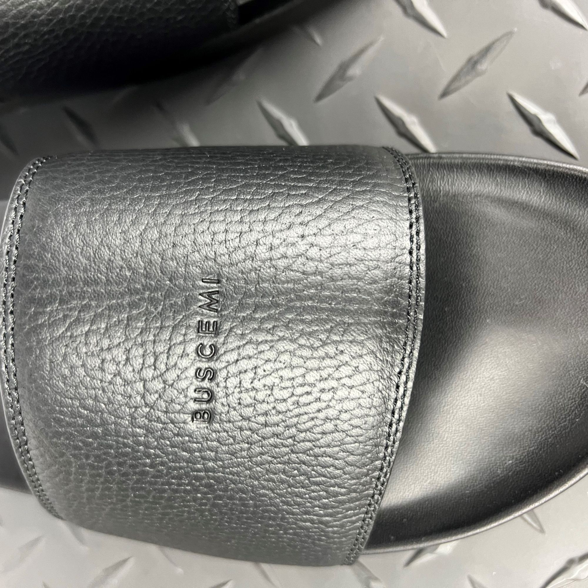 Buscemi Buscemi Slide Alce Black Leather Sandals US 14 EU 47 Size US 14 / EU 47 - 8 Thumbnail