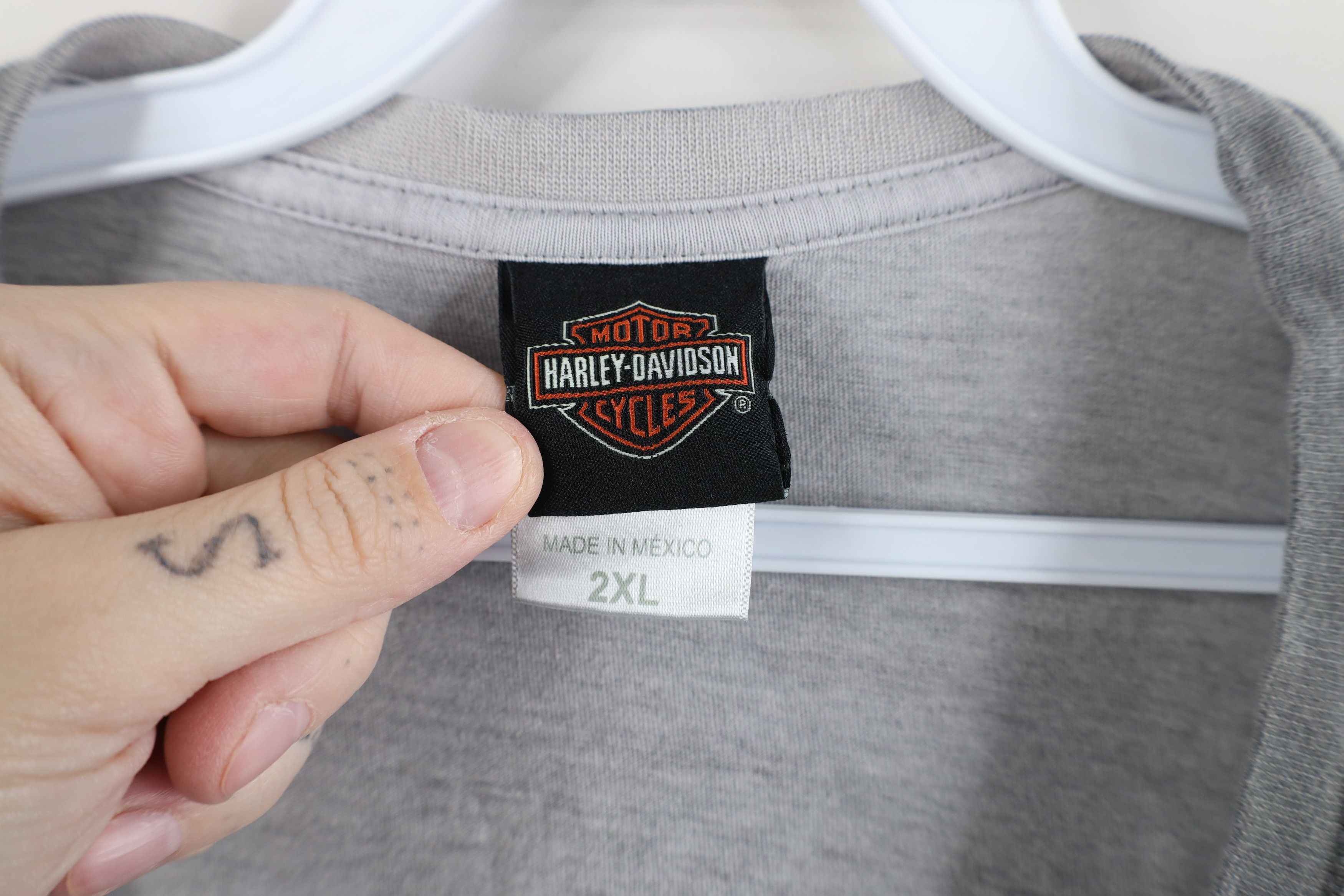 Harley Davidson × Vintage Y2K Harley Davidson Skeleton All Over Print T-Shirt Gray Size US XXL / EU 58 / 5 - 4 Thumbnail