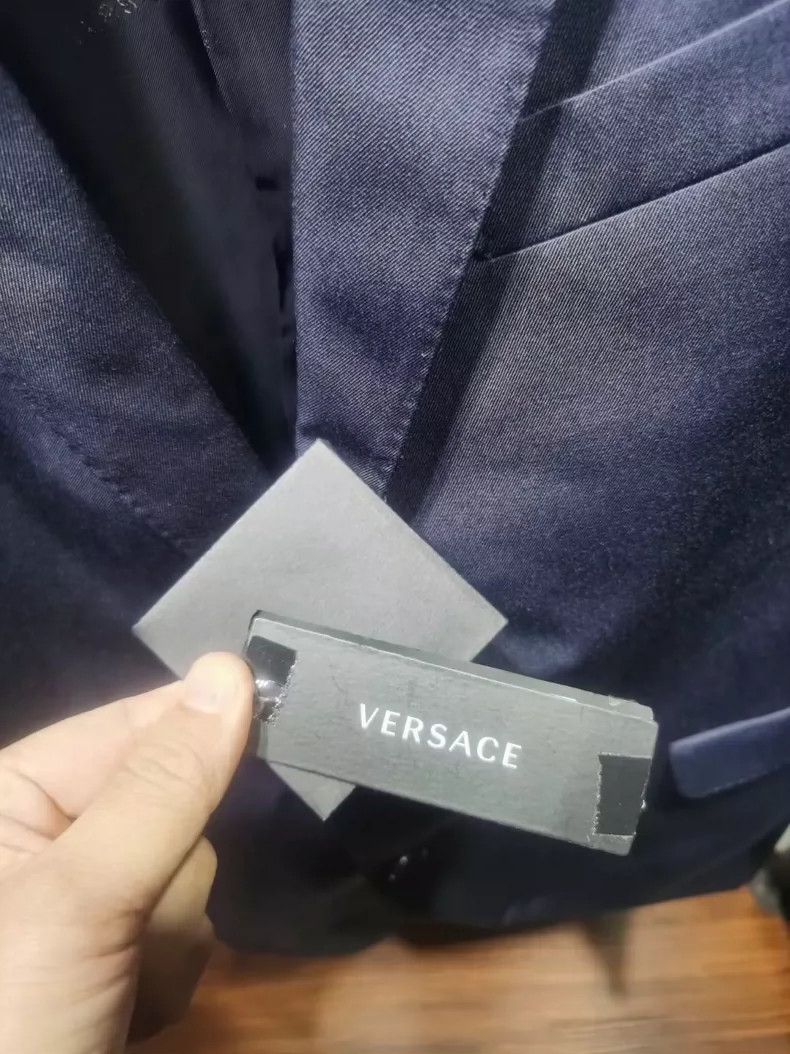 Versace Versace Pure wool navy blue men's suit Size US L / EU 52-54 / 3 - 3 Thumbnail