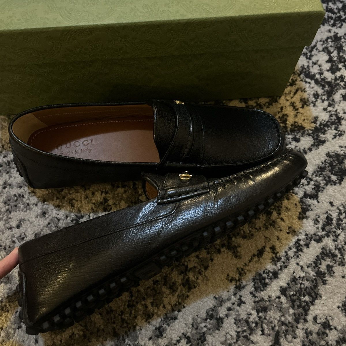 Gucci Gucci Men Gommino Driver Loafers with Half Horsebit Black Size US 10 / EU 43 - 5 Thumbnail
