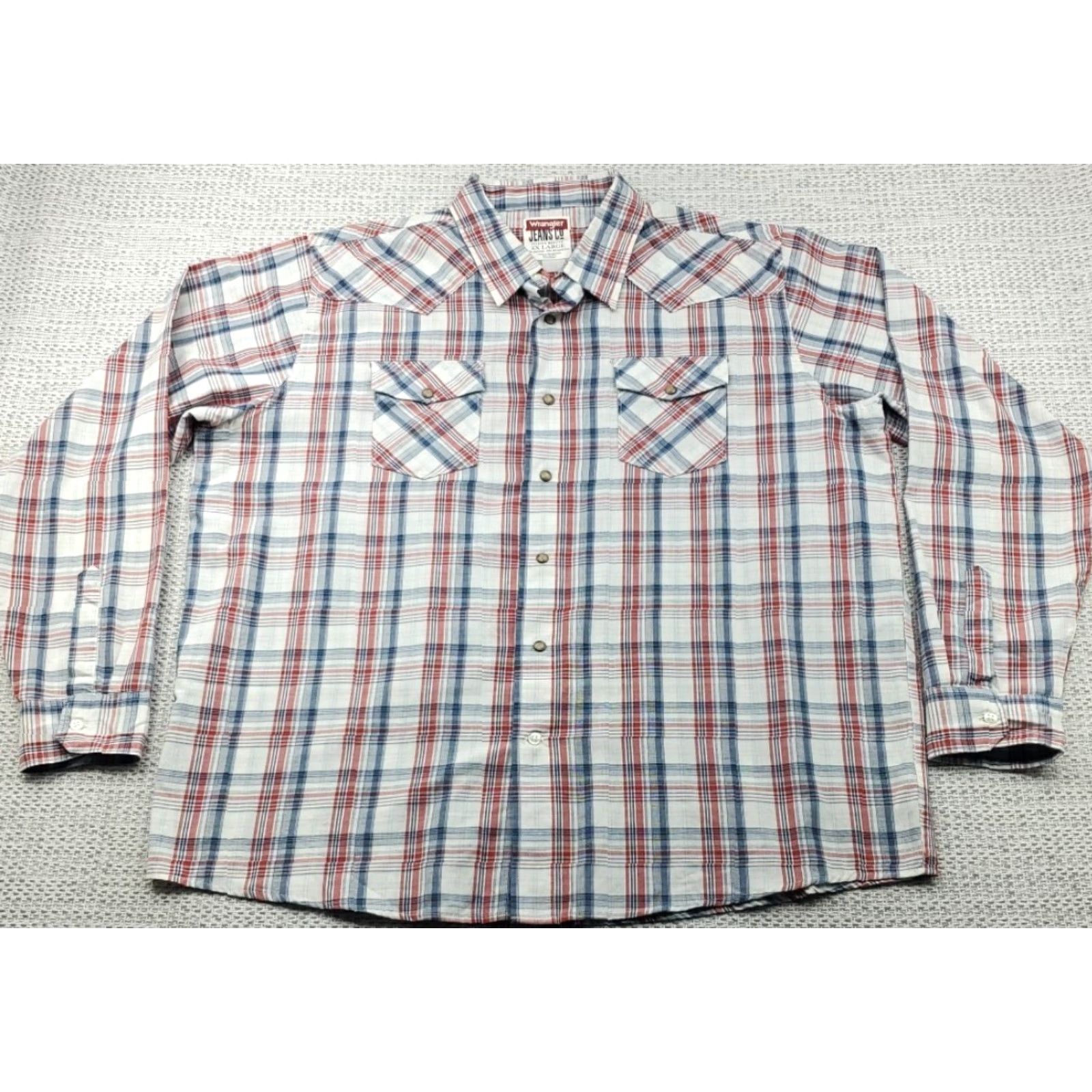 Wrangler VINTAGE Wrangler Jeans Western Shirt Mens 2XL Snap Up Plaid Long Sleeve Western Cowboy Shirt Men 2XL Plaid Size US XXL / EU 58 / 5 - 2 Thumbnail