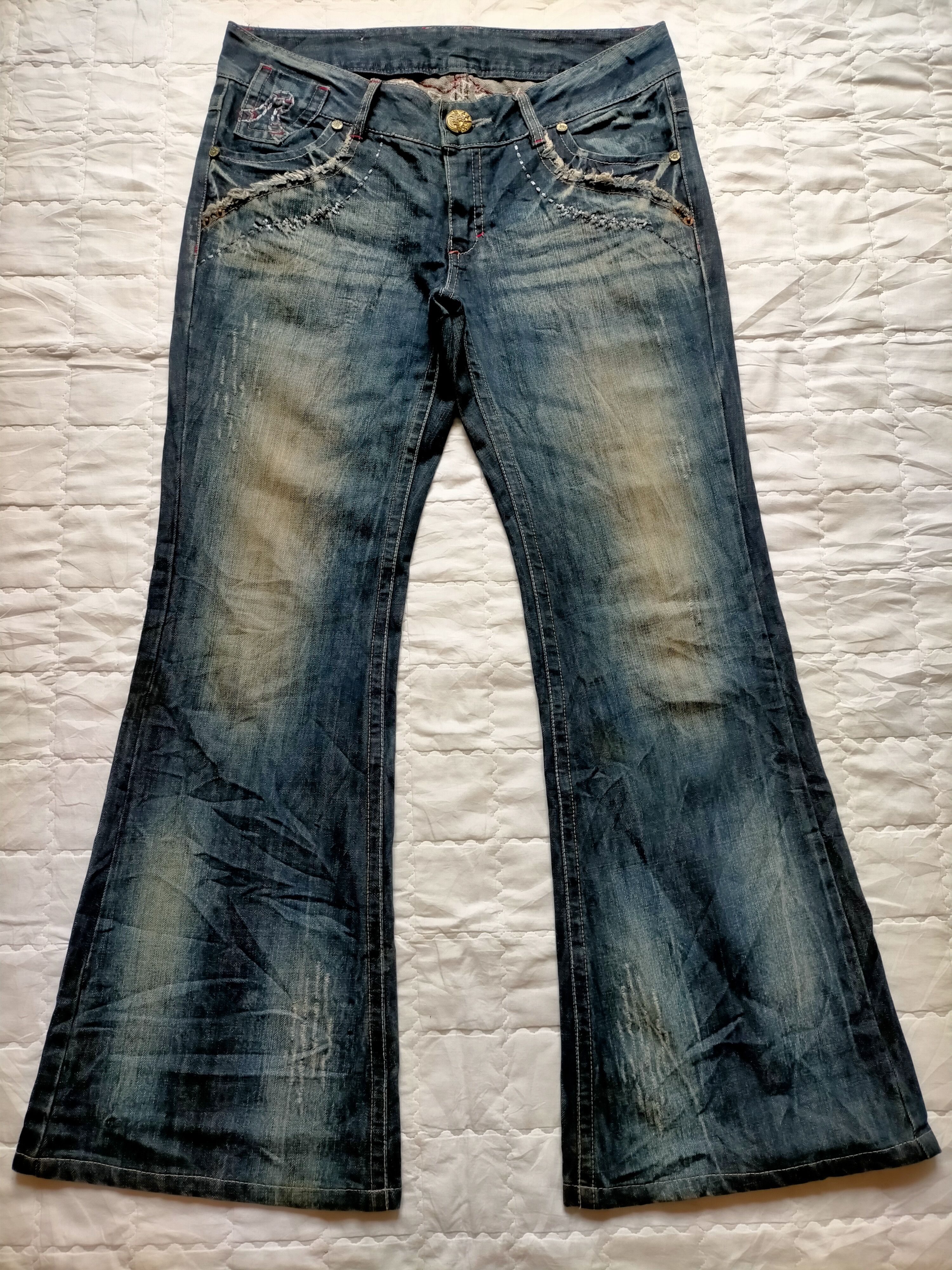Cherokee Flare Jeans Cherooke Embroidered Boot cut denim Size US 33 - 9 Thumbnail