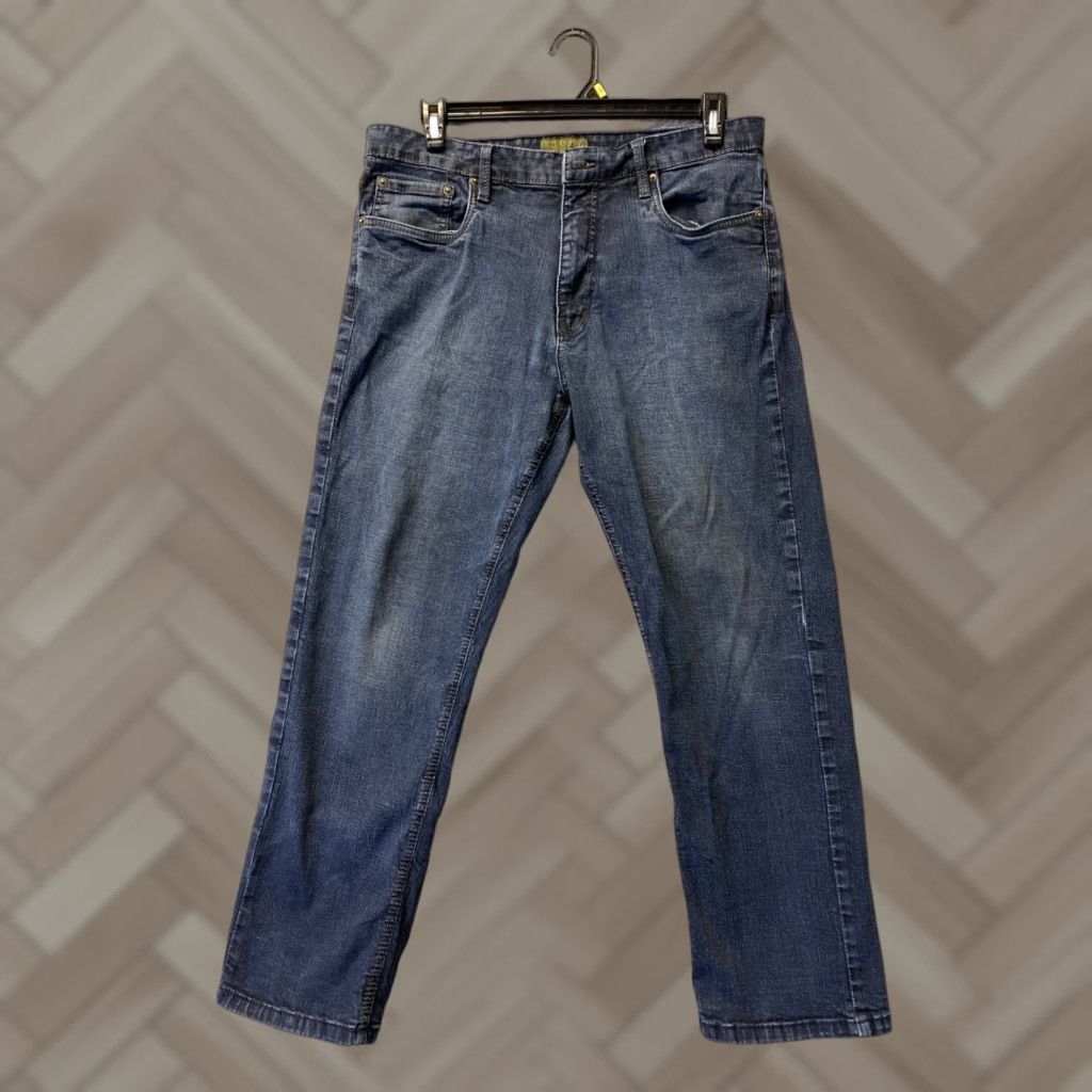 Vintage Urbanstar Jeans Mens 36X30 Straight 5-Pocket Denim Dark Blue Stretch Zip Closure Regular Fit Cotton Jeans Star Theme Mens Size US 36 / EU 52 - 1 Thumbnail