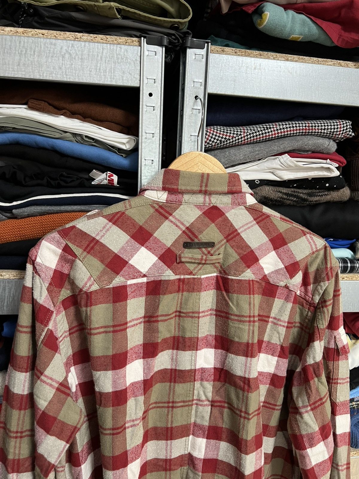 Diesel Diesel Flannel Down Red Plaid Check Button Up Shirt Size L Size US L / EU 52-54 / 3 - 7 Thumbnail