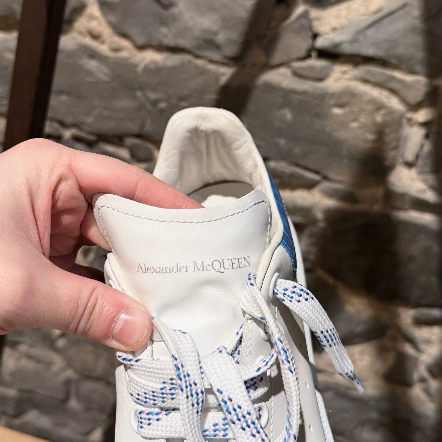 Alexander McQueen Alexander McQueen White Blue Croc Larry Oversized Sneakers Size US 9.5 / EU 42-43 - 12 Thumbnail