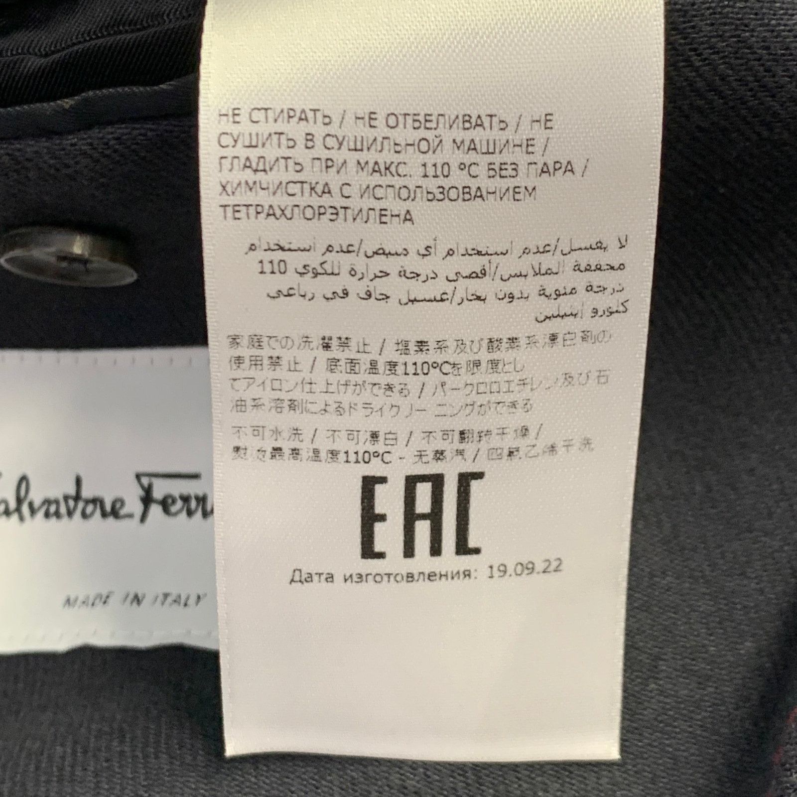 Salvatore Ferragamo Size 42 Navy Twill Virgin Wool Cotton Sport Coat Size 42R - 15 Thumbnail