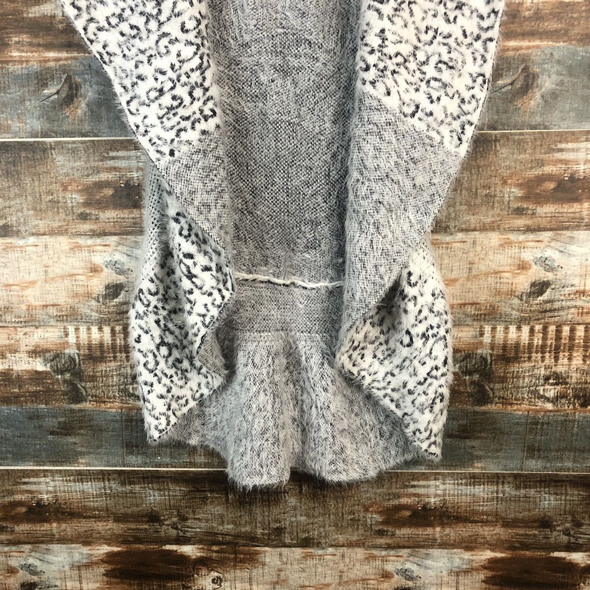 Homespun Knitwear × Japanese Brand DL Todo tiger Gray Knitwear cloak capes #C347 Size US XS / EU 42 / 0 - 4 Thumbnail