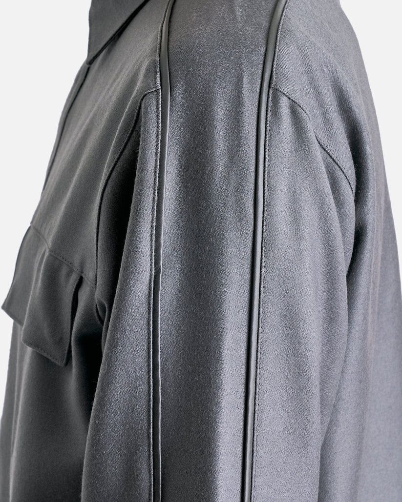 GR10K o1s1v1r1oon0925 Flannel Piping Overshirt in Grey Size US L / EU 52-54 / 3 - 5 Thumbnail