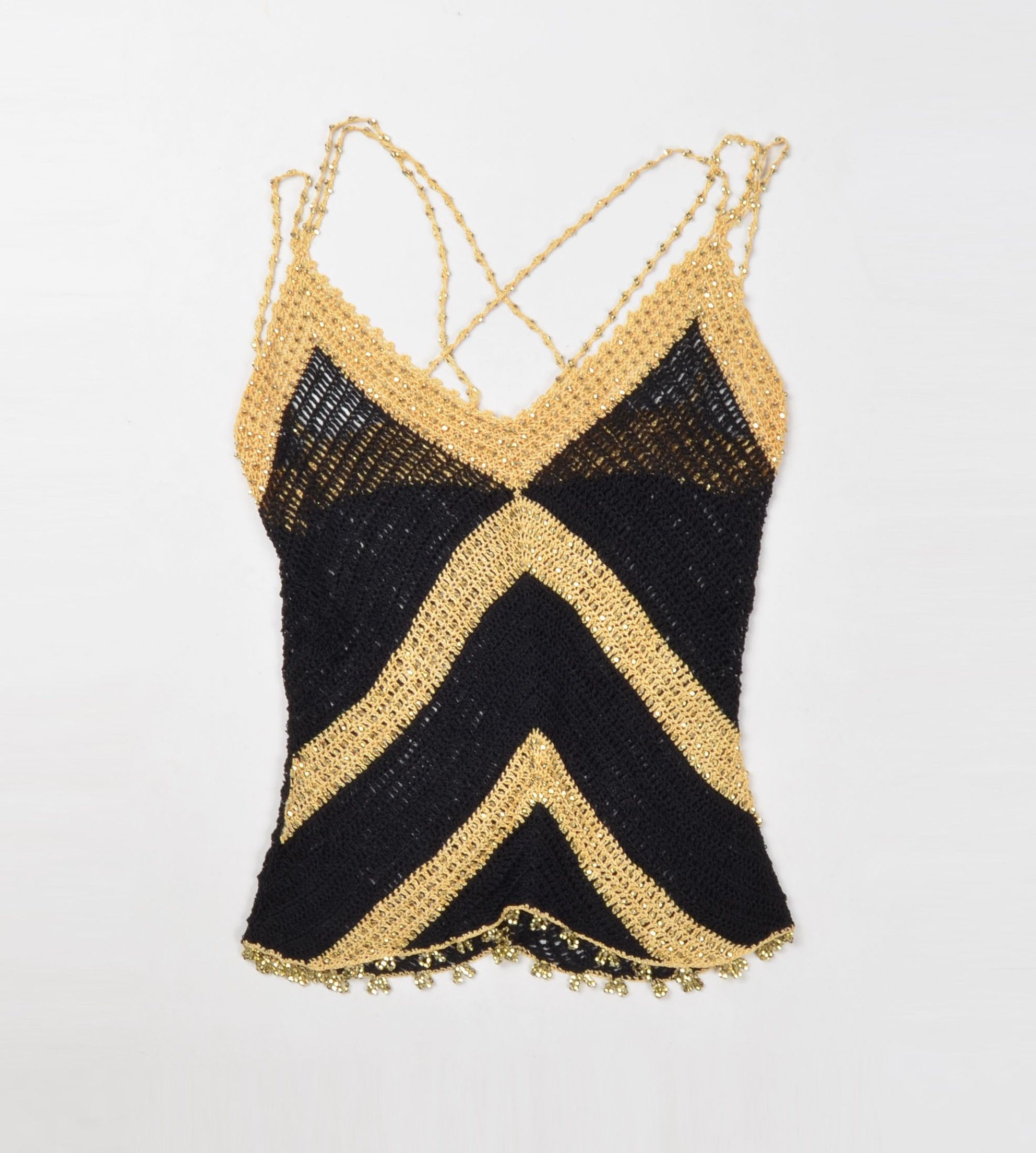 Other Vintage Crochet Knit Beaded Y2K Coquette Top Size S / US 4 / IT 40 - 4 Thumbnail